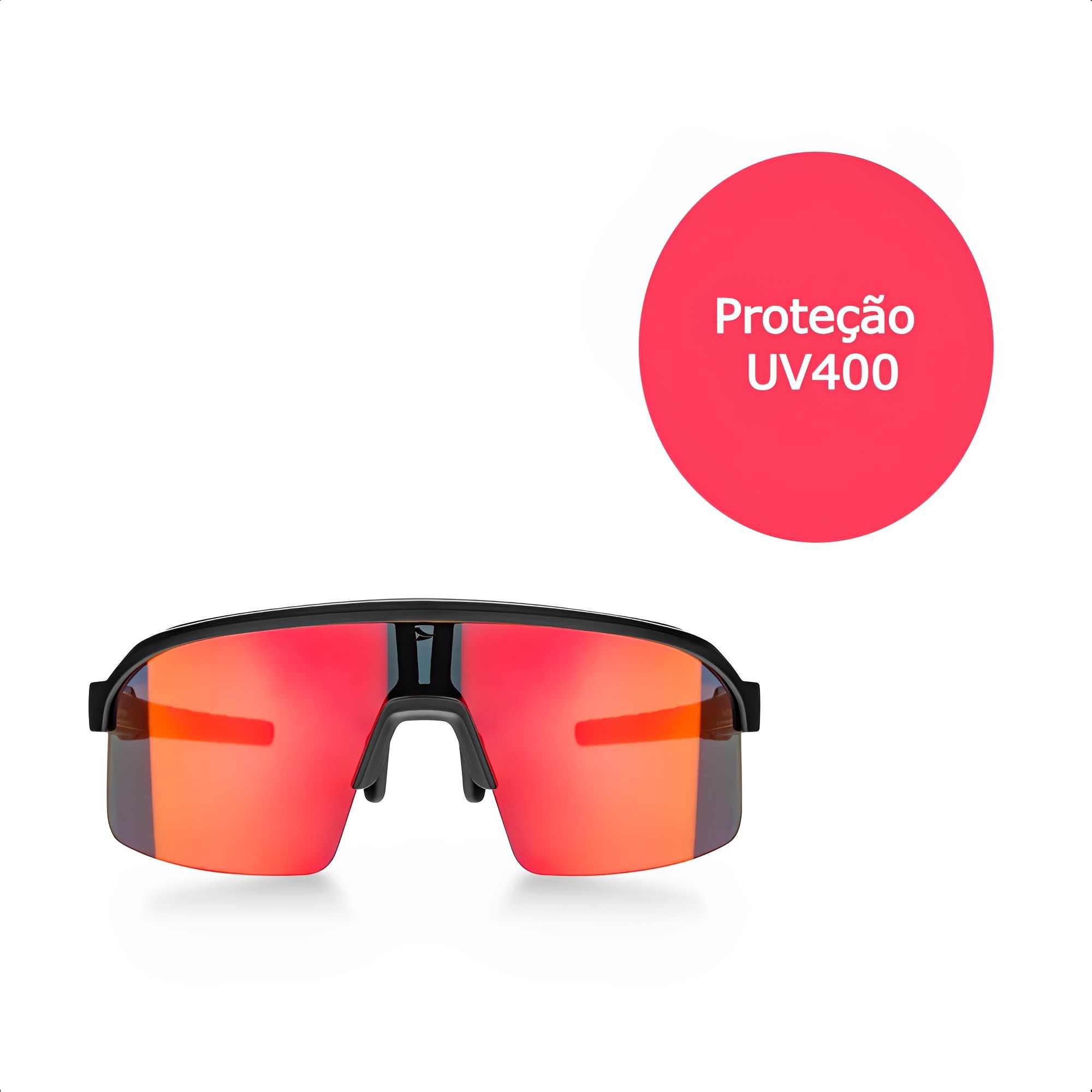 Óculos Race Lite Espelhado Versátil Com Proteção UV400 Black Red Ciclismo Moderno Atrio - BI238