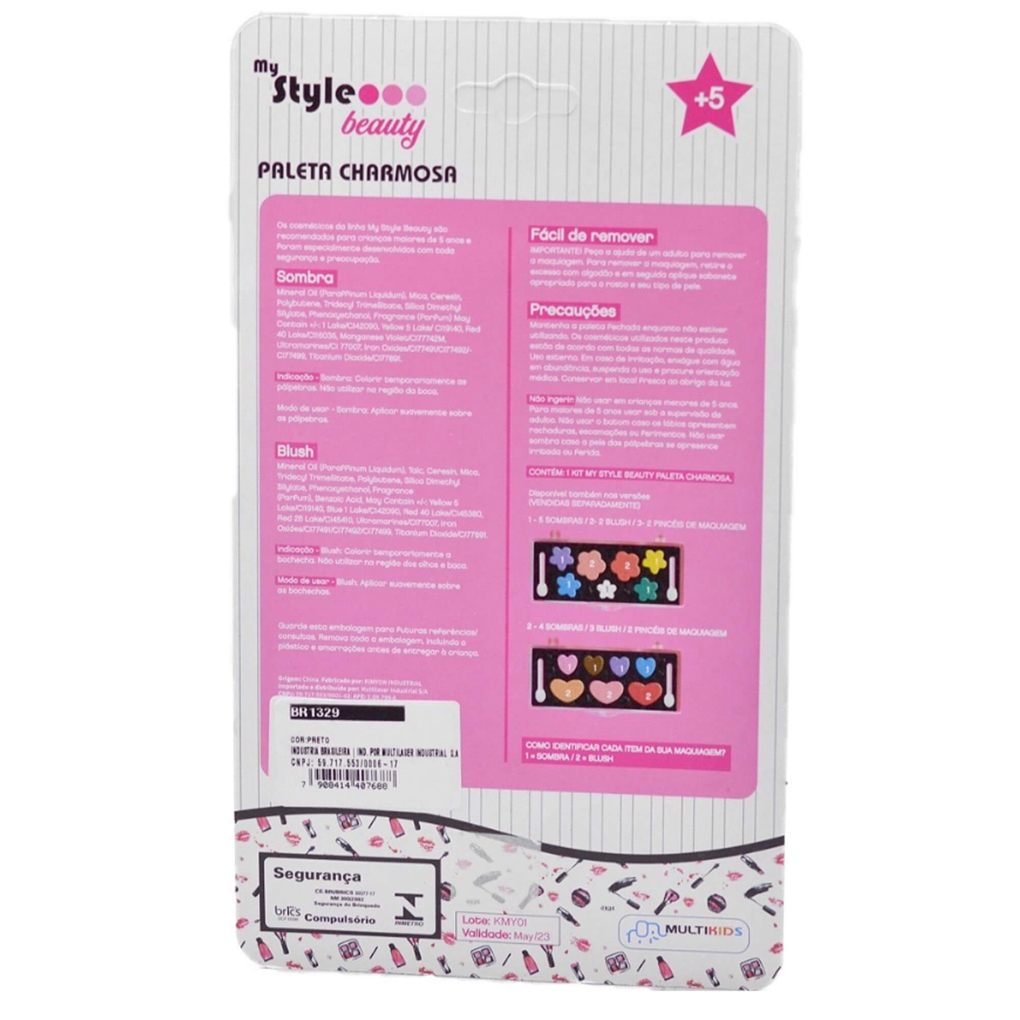 Estojo de Maquiagem Infantil Sortida My Style Beauty Paleta Charmosa +5 anos - Multikids BR1329