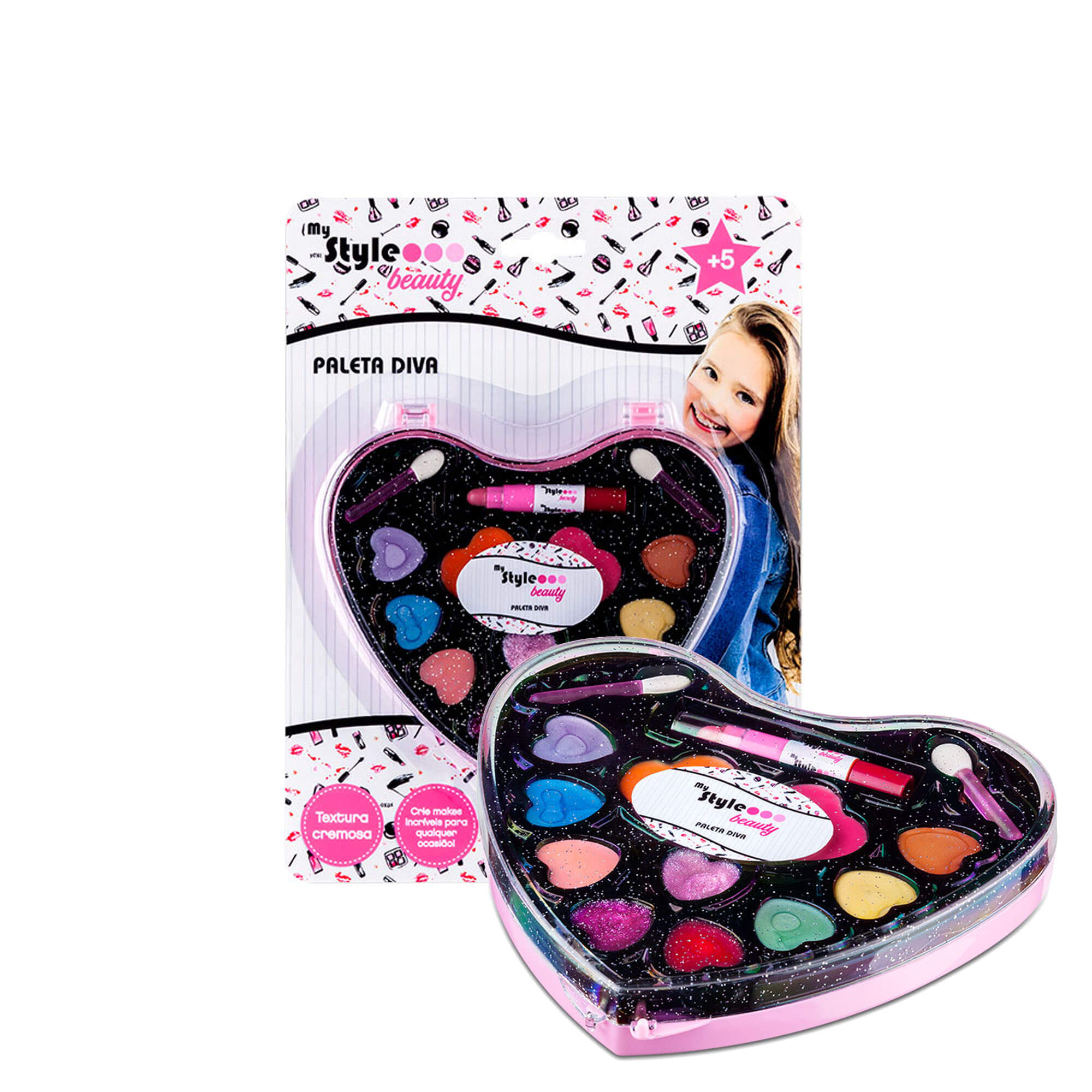 Estojo de Maquiagem Sortida Infantil My Style Beauty Paleta Diva +5 anos - Multikids BR1330