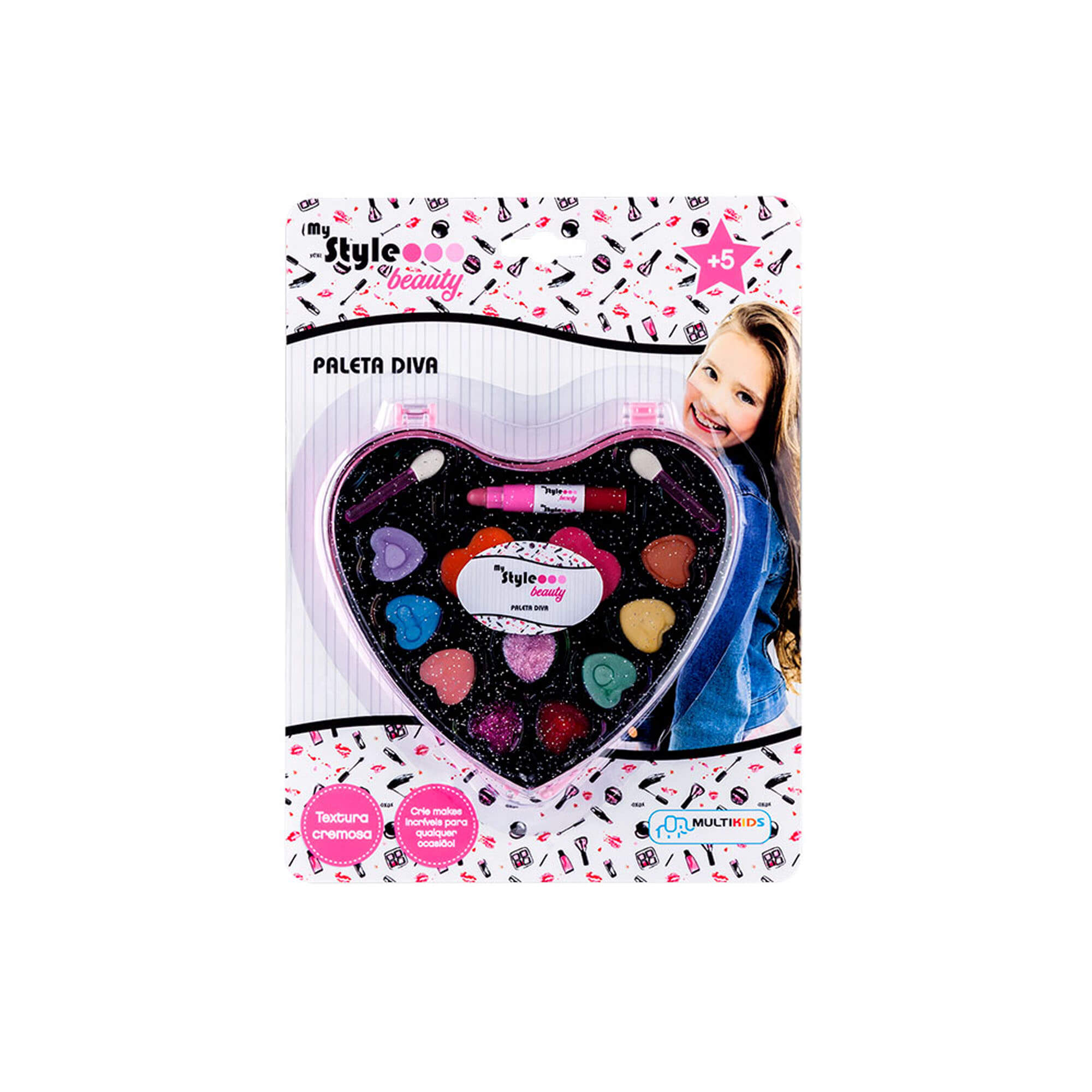 Estojo de Maquiagem Sortida Infantil My Style Beauty Paleta Diva +5 anos - Multikids BR1330