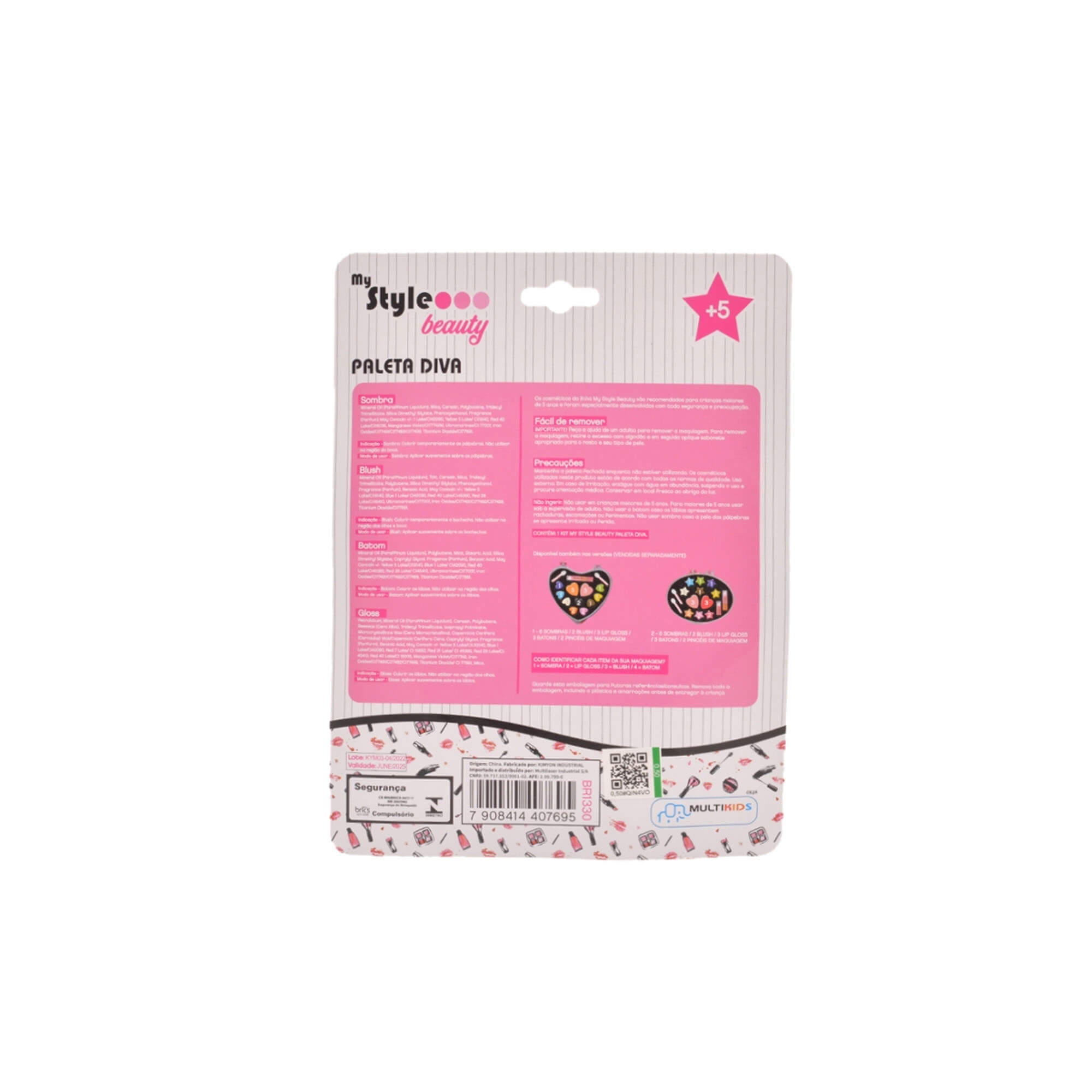 Estojo de Maquiagem Sortida Infantil My Style Beauty Paleta Diva +5 anos - Multikids BR1330