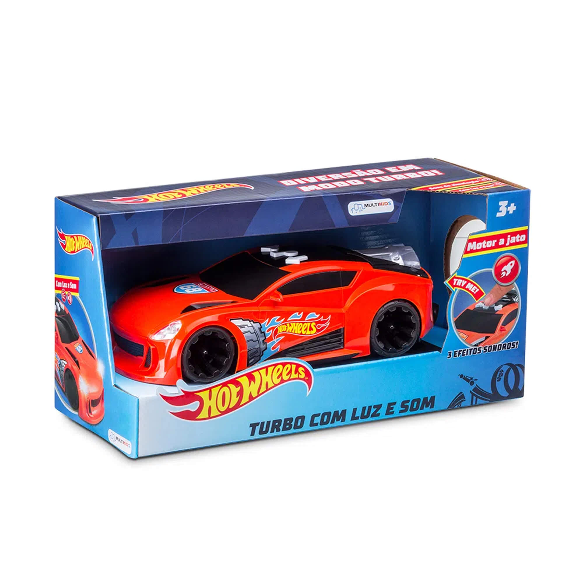 Brinquedo Carrinho Hot Wheels Turbo com Luz e Som Modo Turbo Vermelho Multikids - BR1431