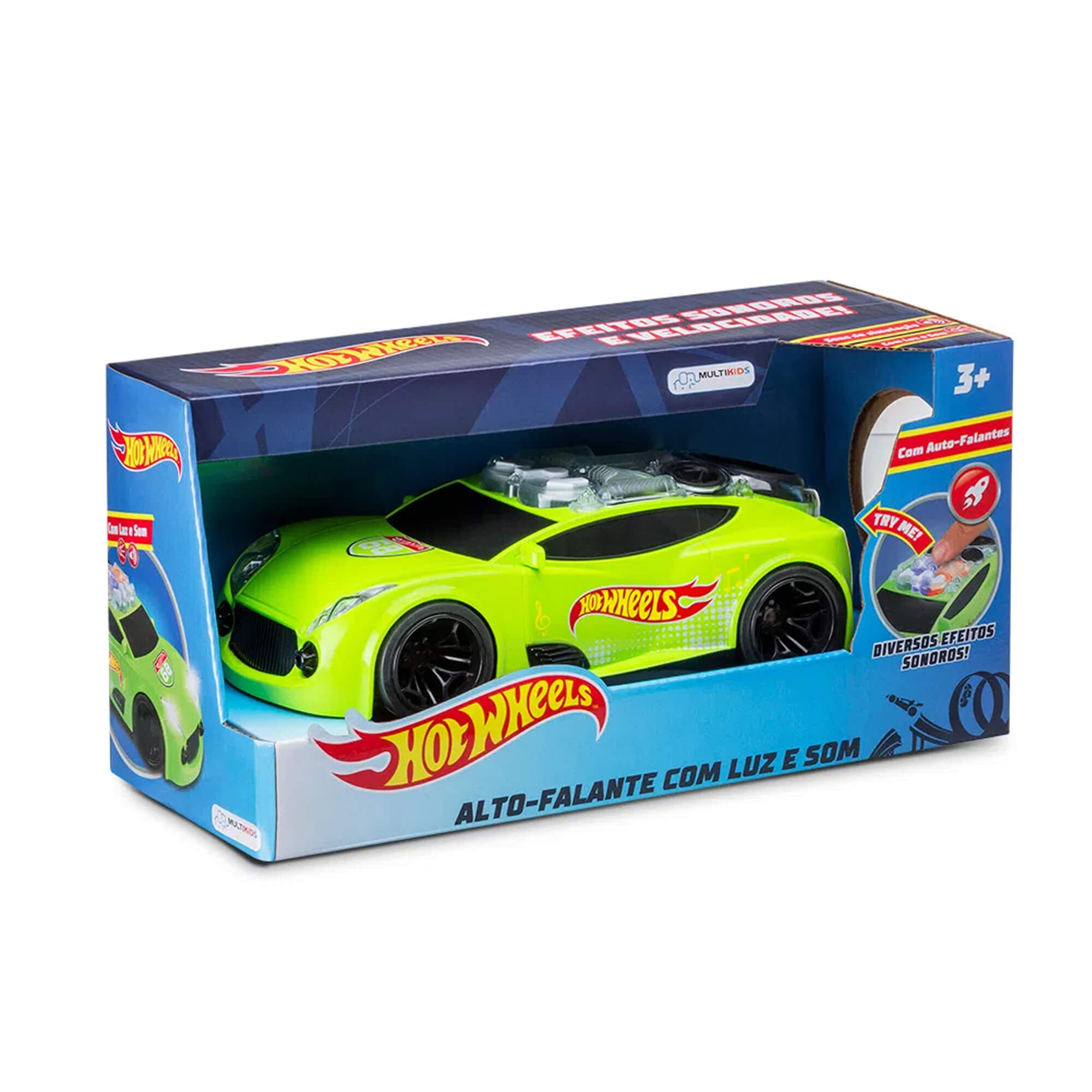 Brinquedo Carrinho Hot Wheels Carro de Som e Luz Verde Multikids - BR1432