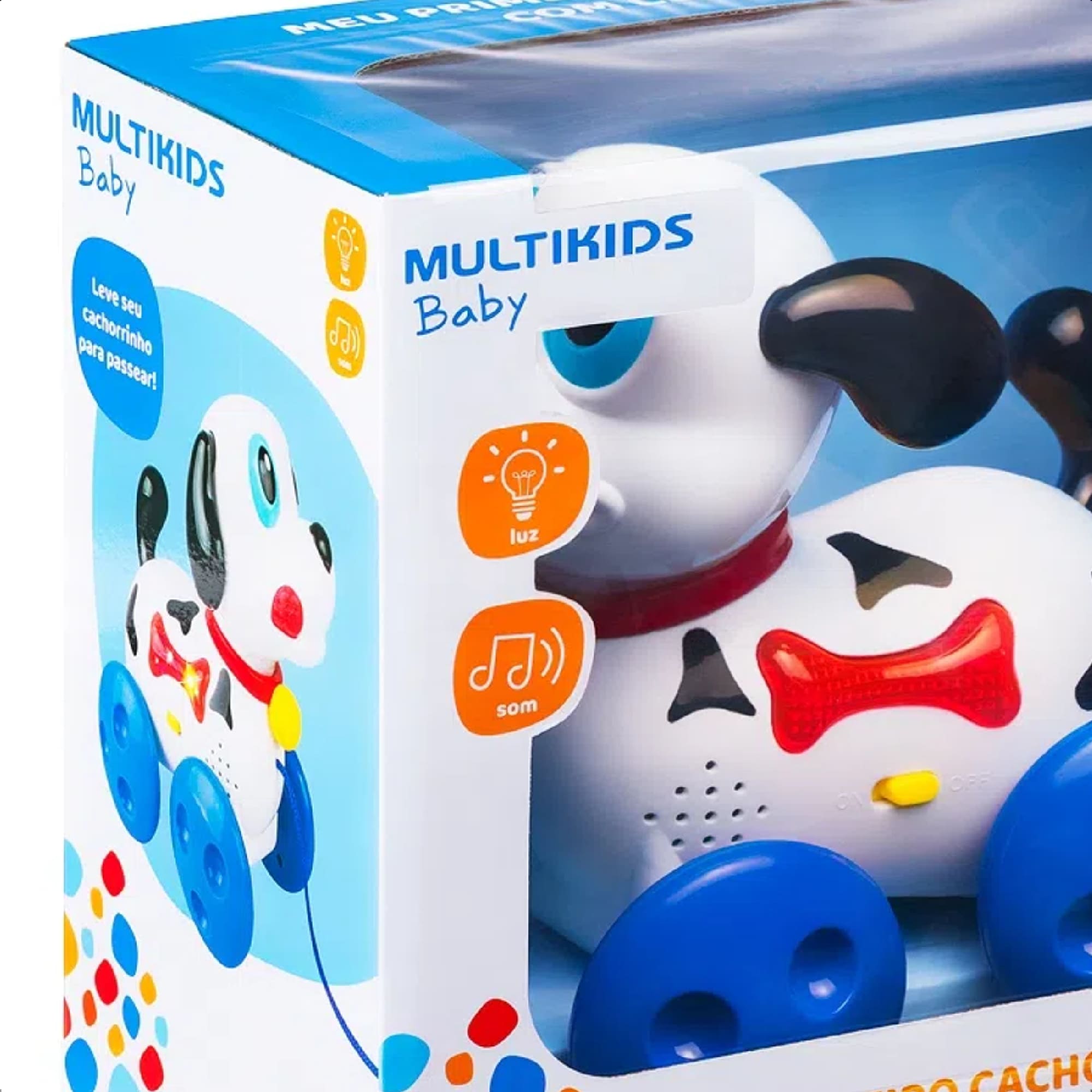 Brinquedo Meu Primeiro Cachorrinho Com Coleira Emite Sons Luzes E Movimentos +18 Meses Multikids - BR1443