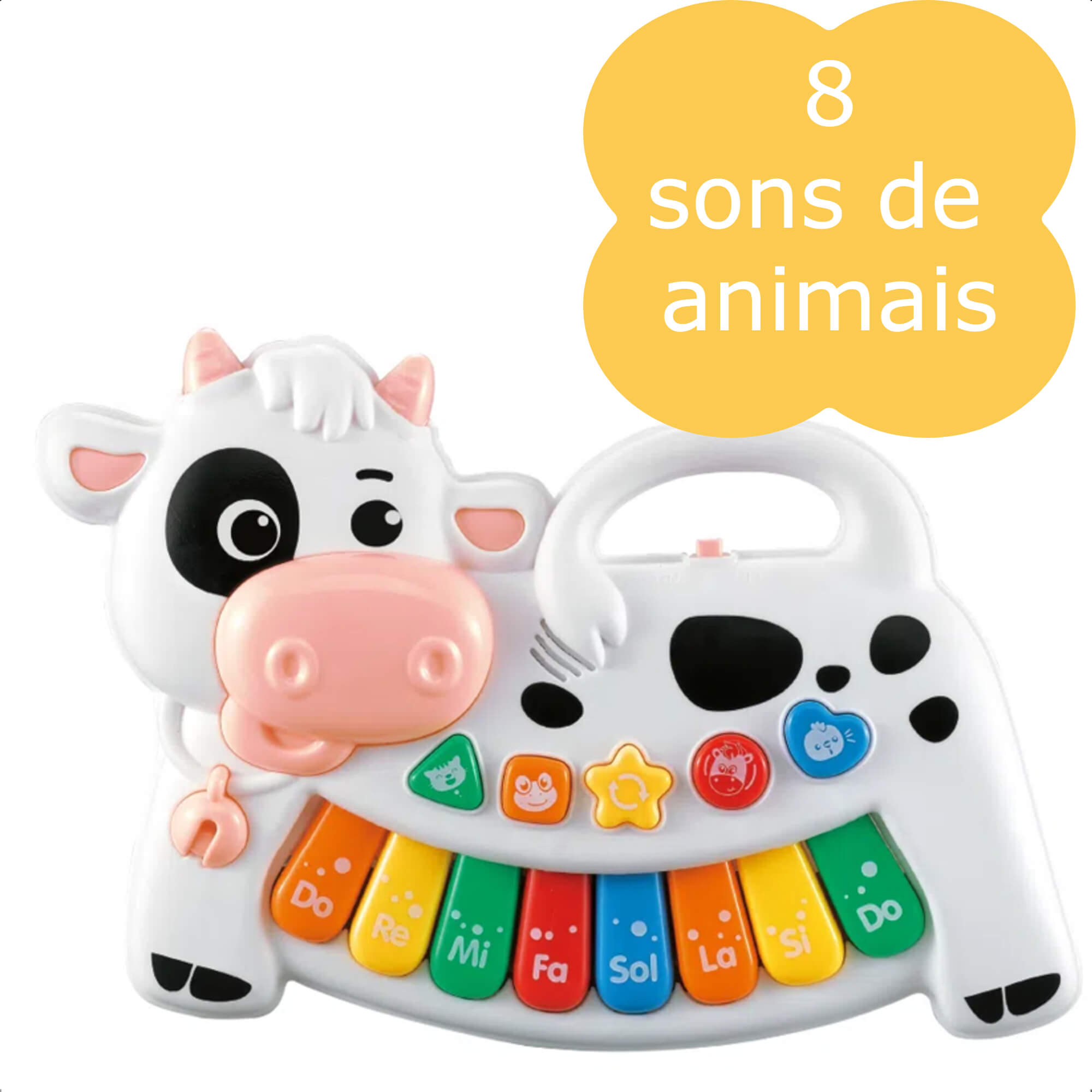 Teclado Infantil Vaquinha 13 Teclas com Sons de Animais e Melodias – Multikids BR1509