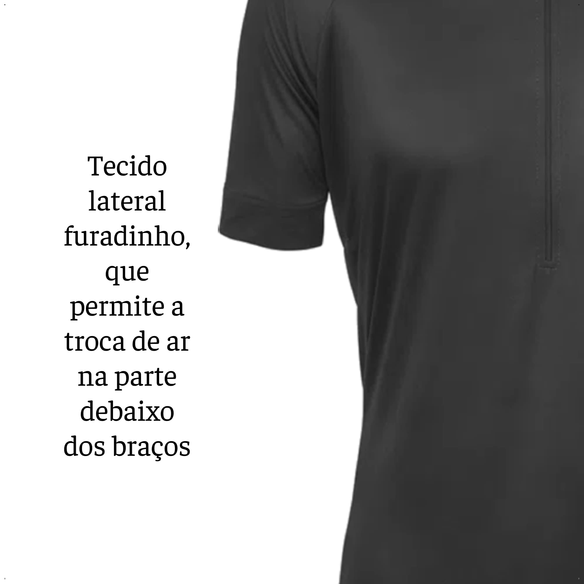 Camisa Ciclismo Masculina Tam G Preta UV30+ Dryfit Sport Corrida Treino Academia Atrio VB003