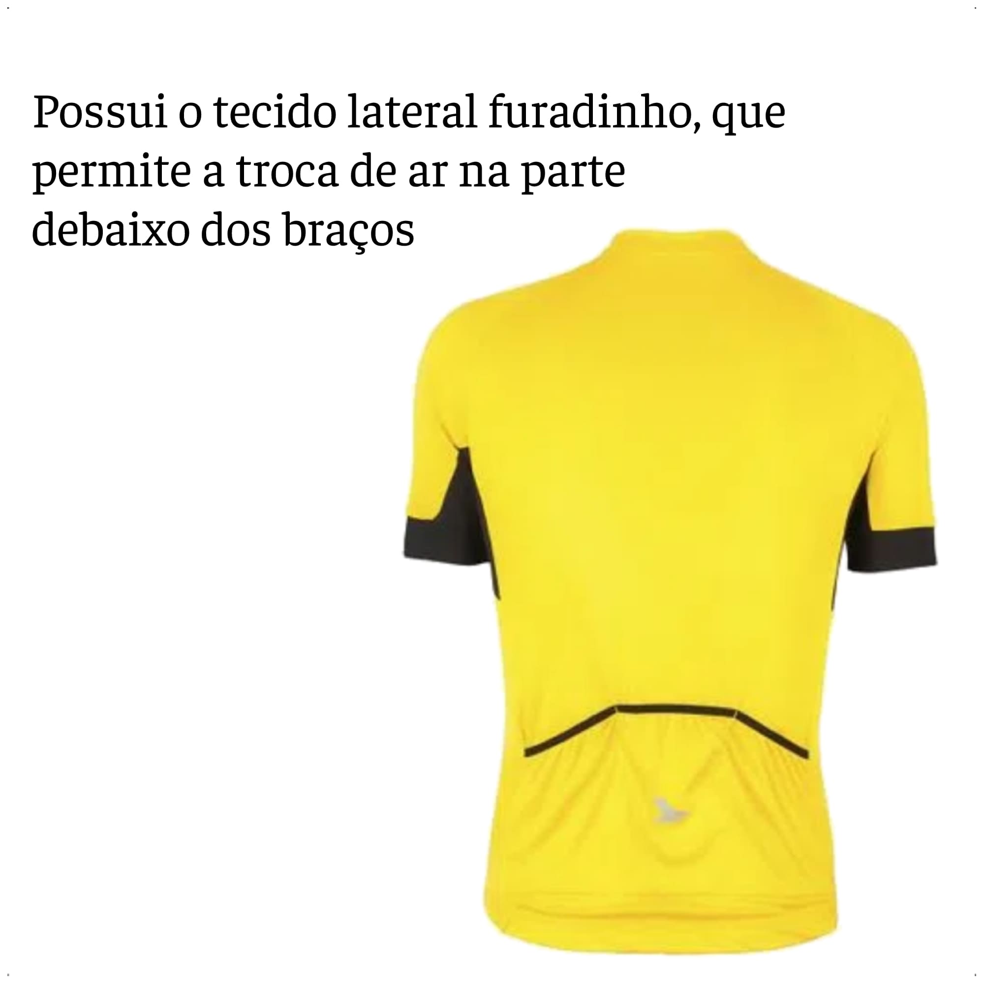 Camisa de Ciclismo Masculino Manga Curta Sport Tamanho G Amarela Proteção UV30 Atrio - VB013