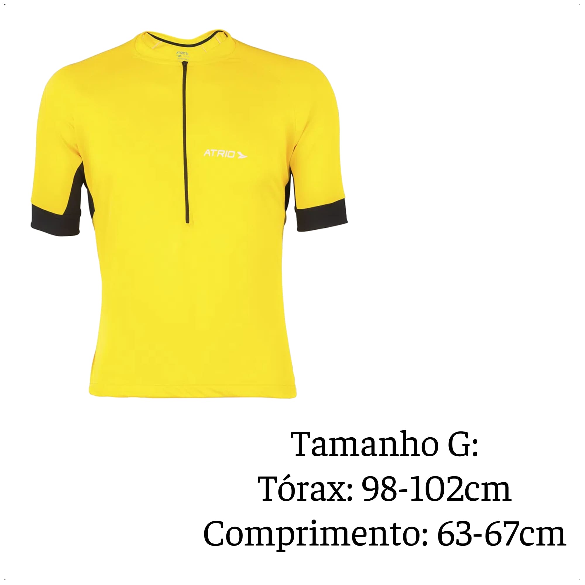 Camisa de Ciclismo Masculino Manga Curta Sport Tamanho G Amarela Proteção UV30 Atrio - VB013