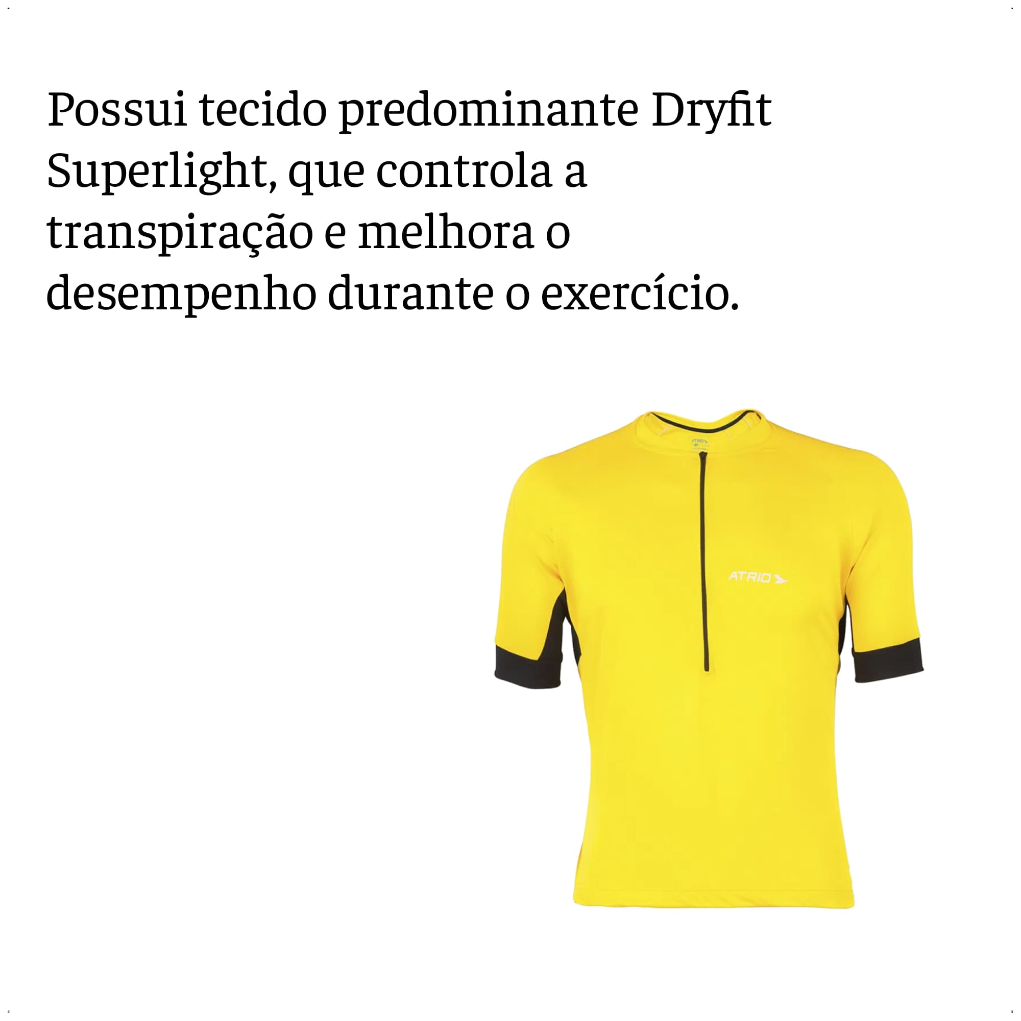 Camisa de Ciclismo Masculino Manga Curta Sport Tamanho G Amarela Proteção UV30 Atrio - VB013