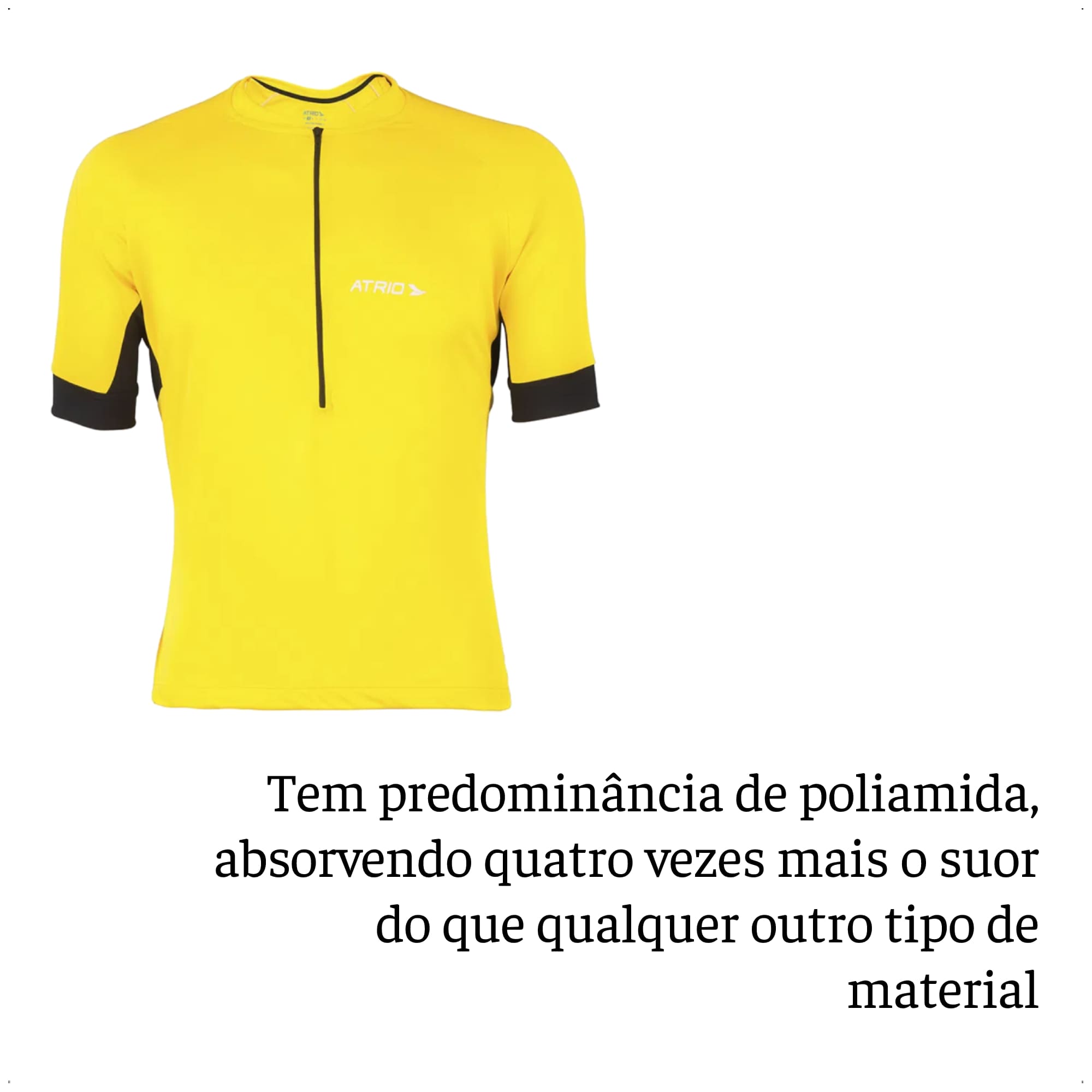 Camisa de Ciclismo Masculino Manga Curta Sport Tamanho G Amarela Proteção UV30 Atrio - VB013