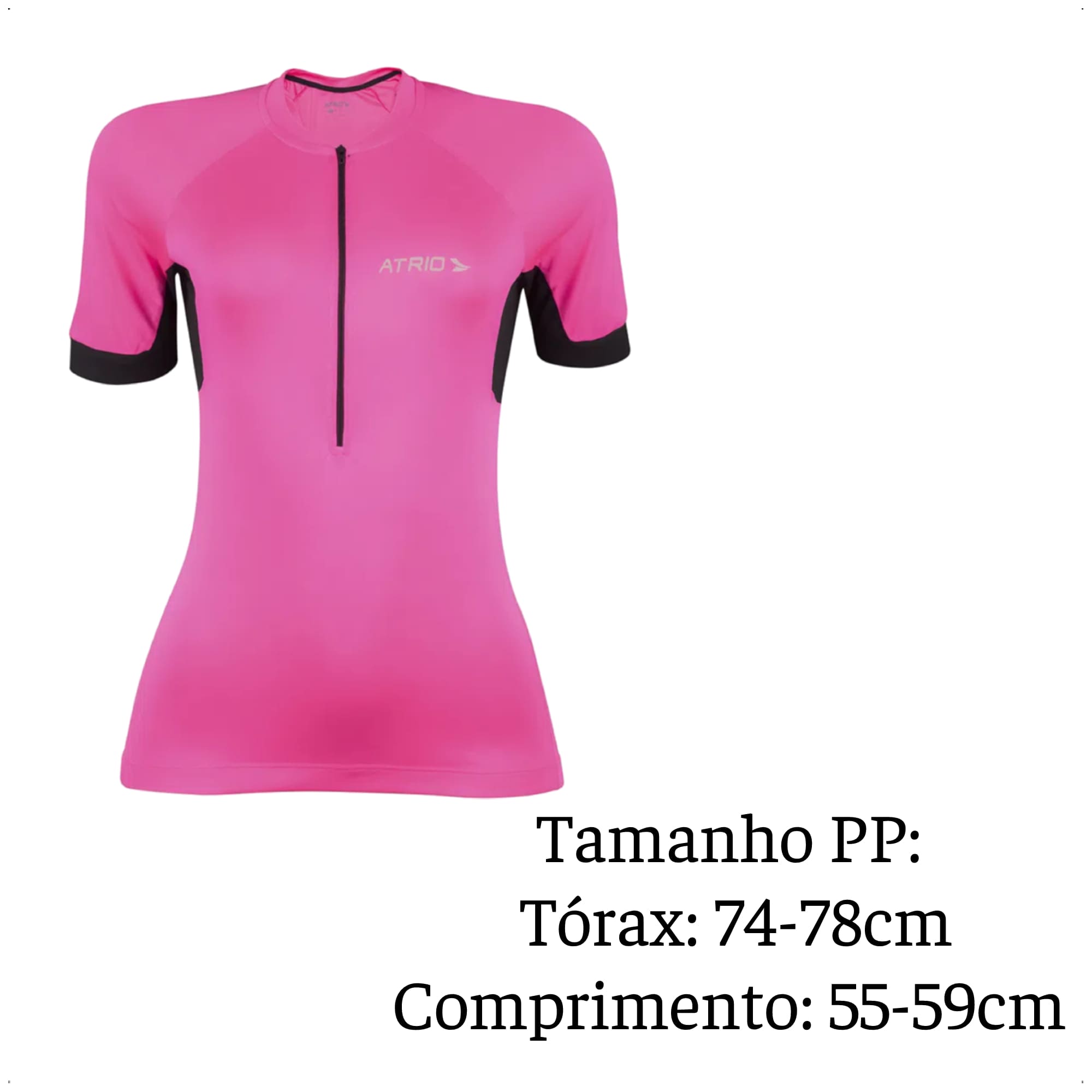 Camisa de Ciclismo Feminino Manga Curta Sport Tamanho PP Rosa Proteção UV30+ Atrio -	VB016