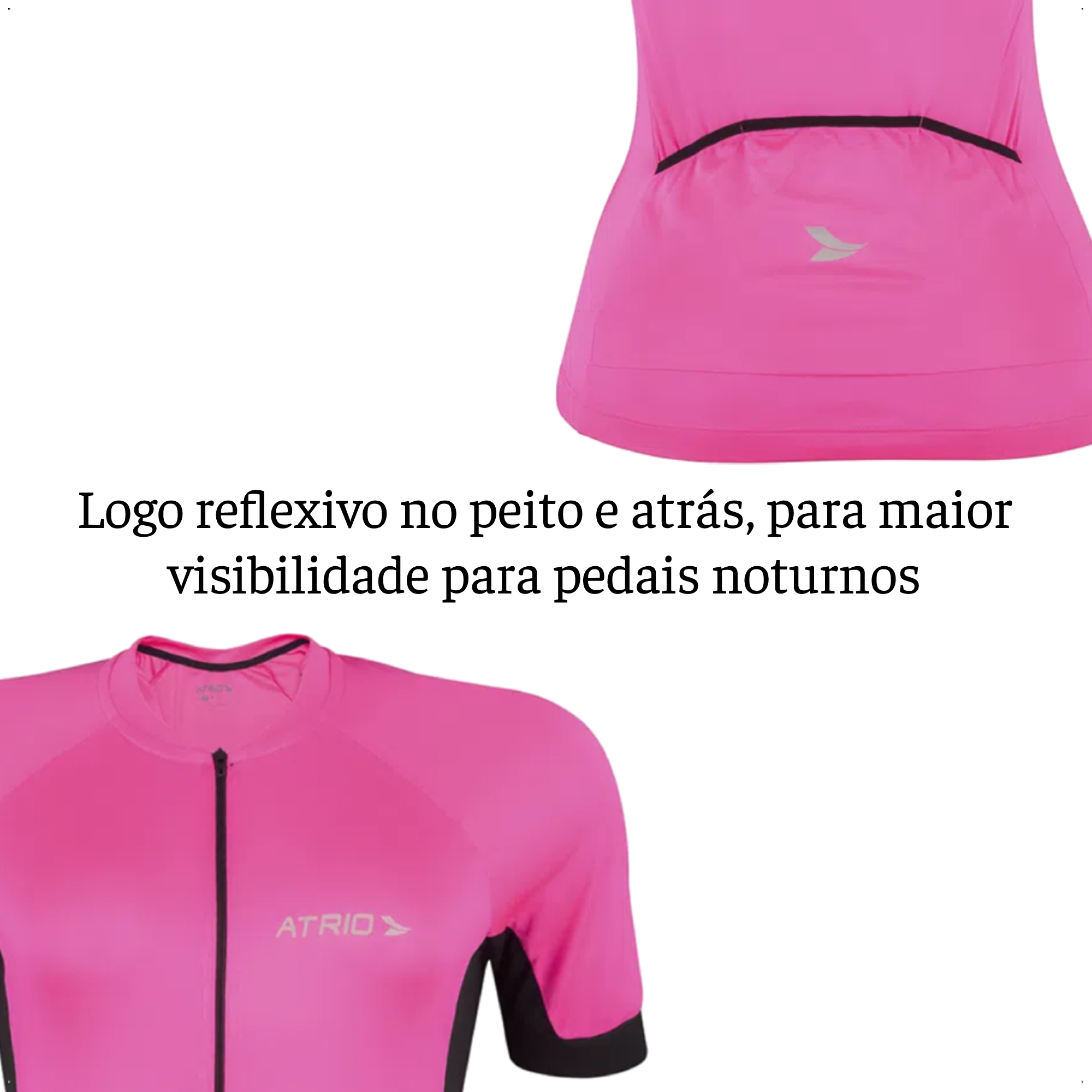 Camisa de Ciclismo Feminino Manga Curta Sport Tamanho PP Rosa Proteção UV30+ Atrio -	VB016