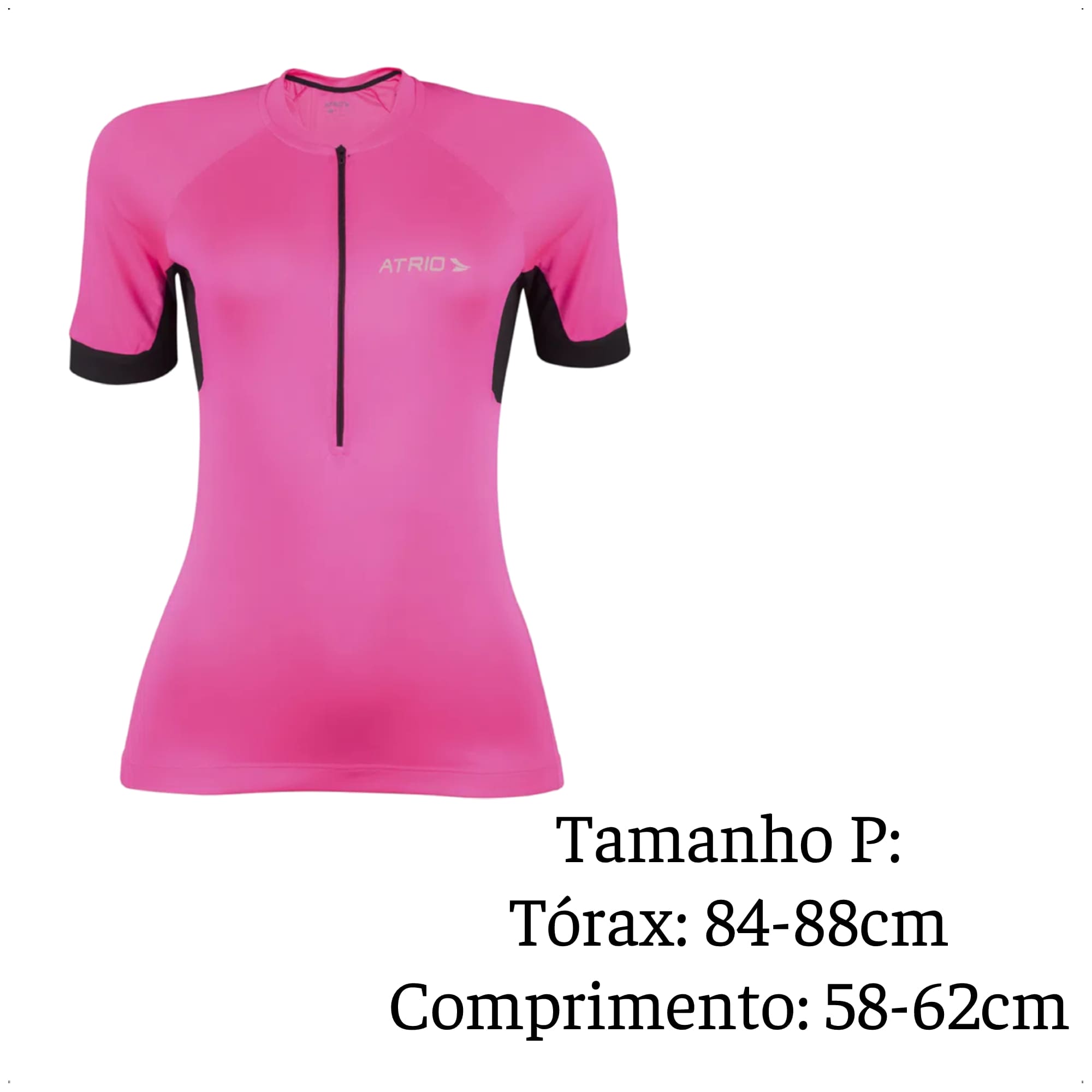 Camisa de Ciclismo Feminino Manga Curta Sport Tamanho P Rosa Proteção UV30+ Atrio - VB017