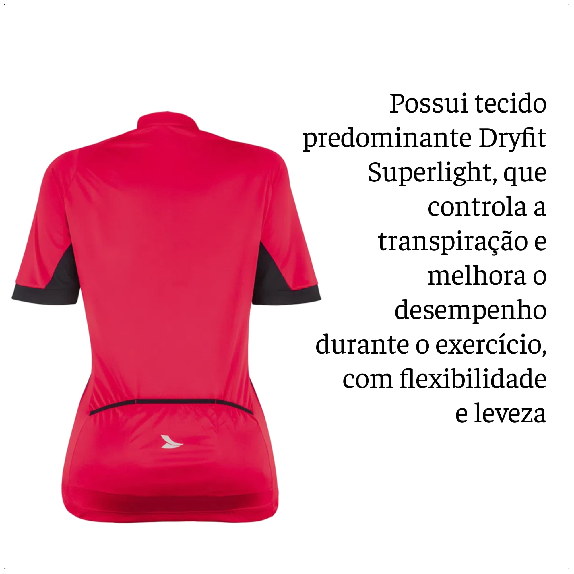 Camisa Ciclismo Feminina Magenta Tamanho PP Zíper Dryfit Proteção UV30+ Corrida  Atrio VB021