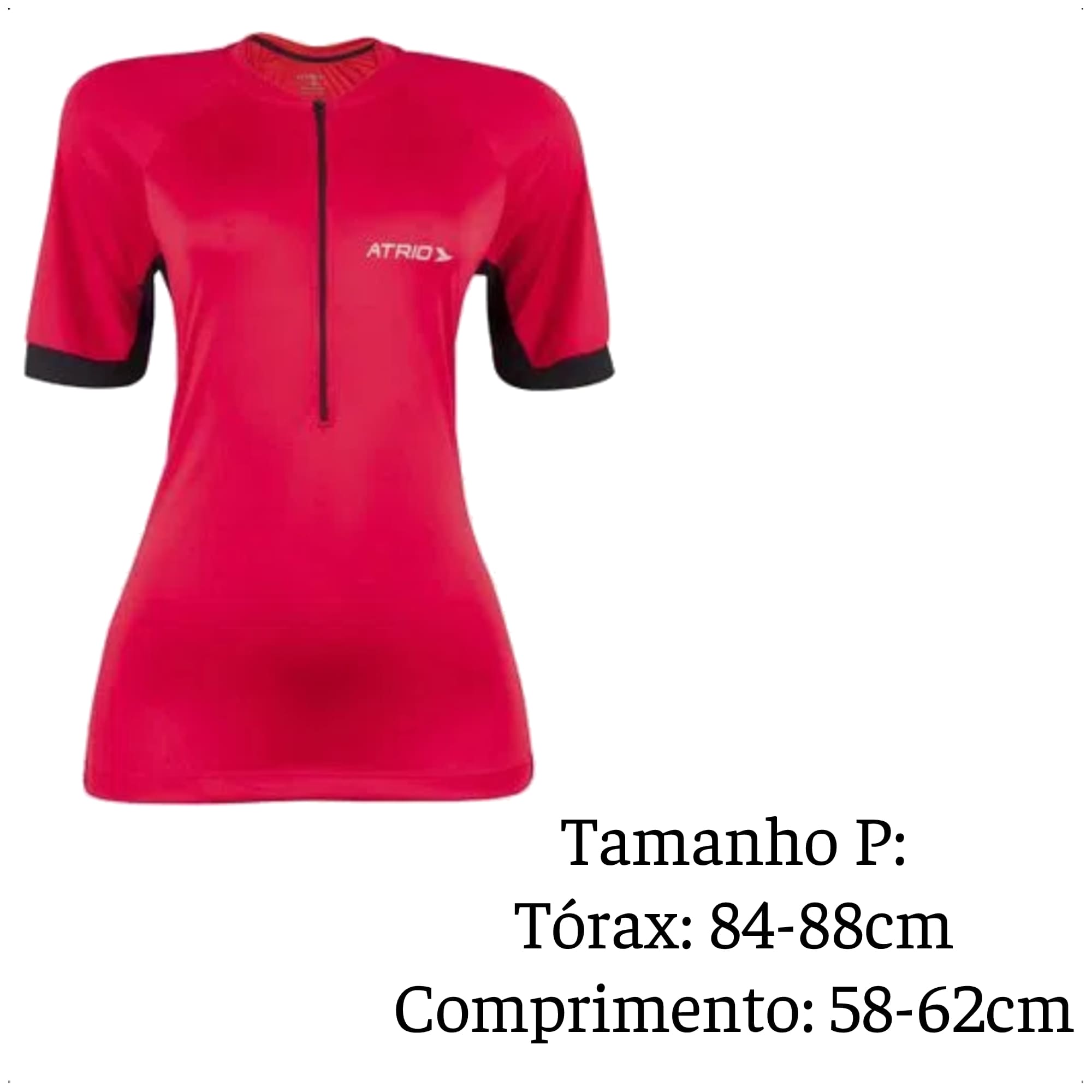 Camisa Ciclismo Feminina Magenta Tamanho P Zíper Dryfit Proteção UV30+ Corrida Treino Atrio VB022