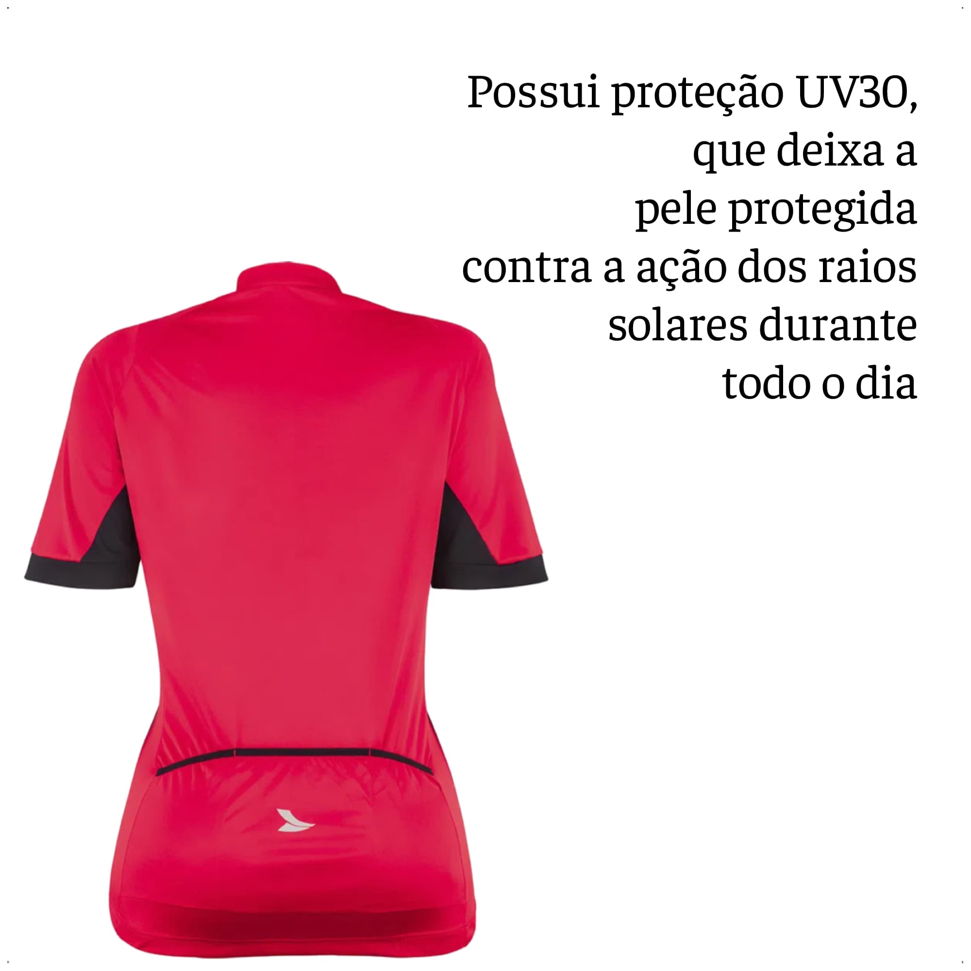 Camisa Ciclismo Feminina Magenta Tamanho P Zíper Dryfit Proteção UV30+ Corrida Treino Atrio VB022