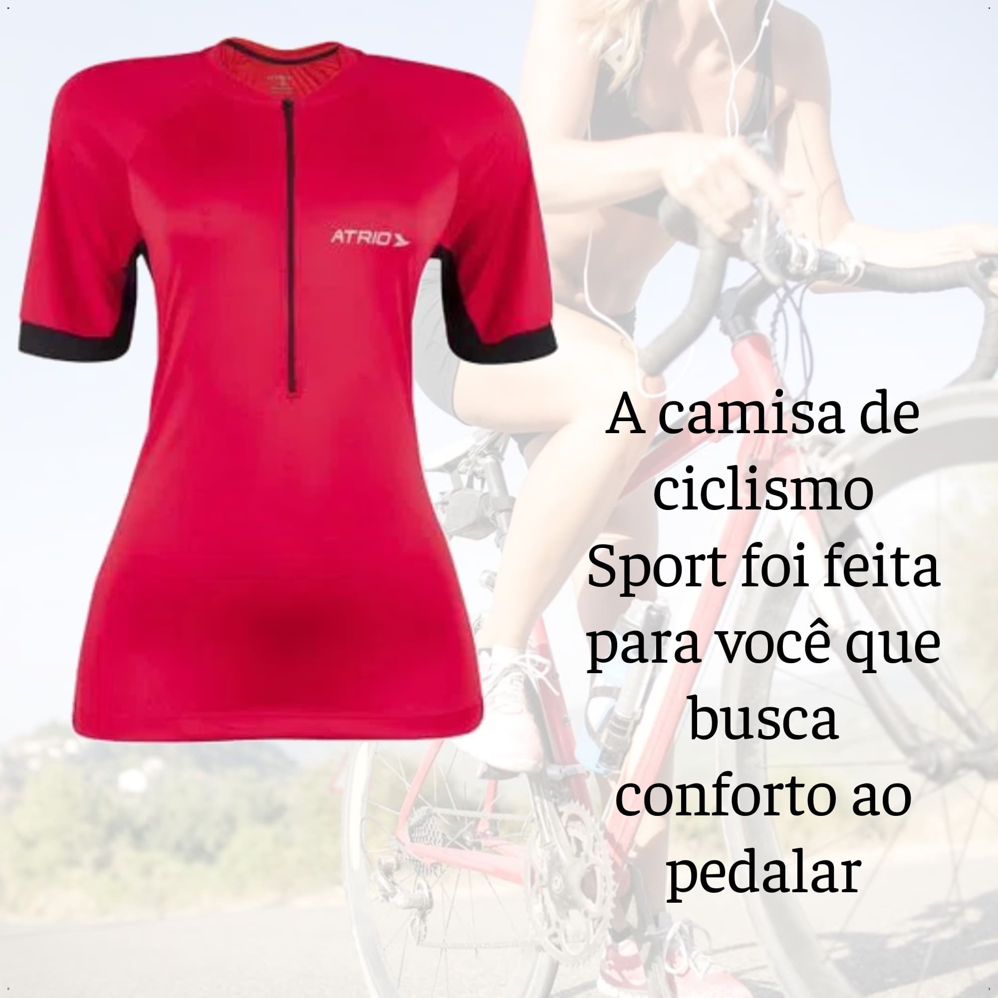 Camisa Ciclismo Feminina Magenta Tam. M Zíper Dryfit Proteção UV30+ Corrida Academia AtrioVB023