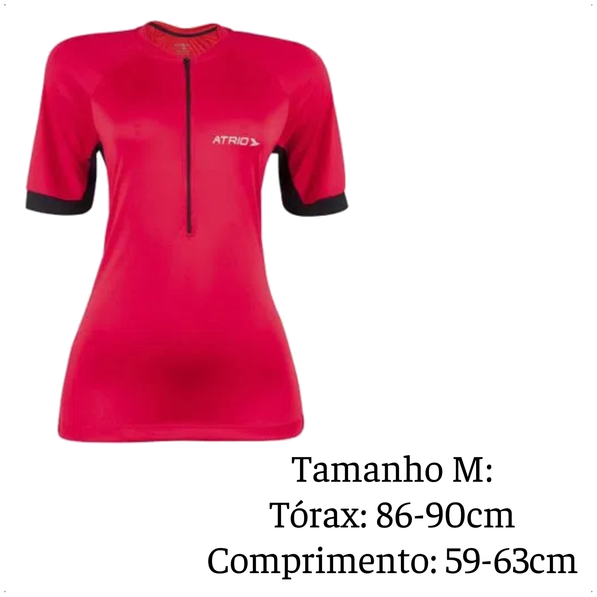 Camisa Ciclismo Feminina Magenta Tam. M Zíper Dryfit Proteção UV30+ Corrida Academia AtrioVB023