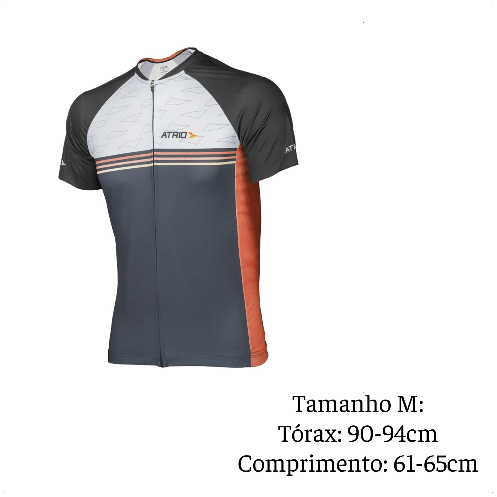 Camisa Ciclismo Masculina Tam M DryFit Zíper Bolsos Traseiro Corrida Academia UV50+ AtrioVB032