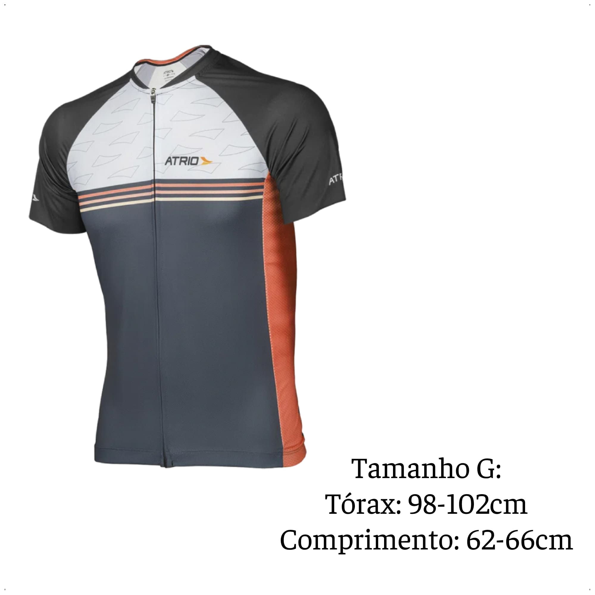 Camisa Ciclismo Masculina Tam G DryFit Zíper Bolsos Traseiro Corrida Treino UV50+ Atrio VB033