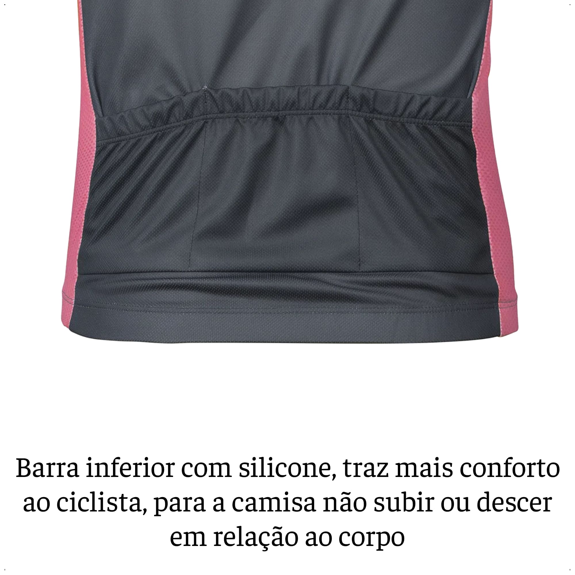 Camisa Race Ciclismo Feminina M Rosa e Preto Bolsos Traseiro Corrida Academia UV50+ Atrio VB038