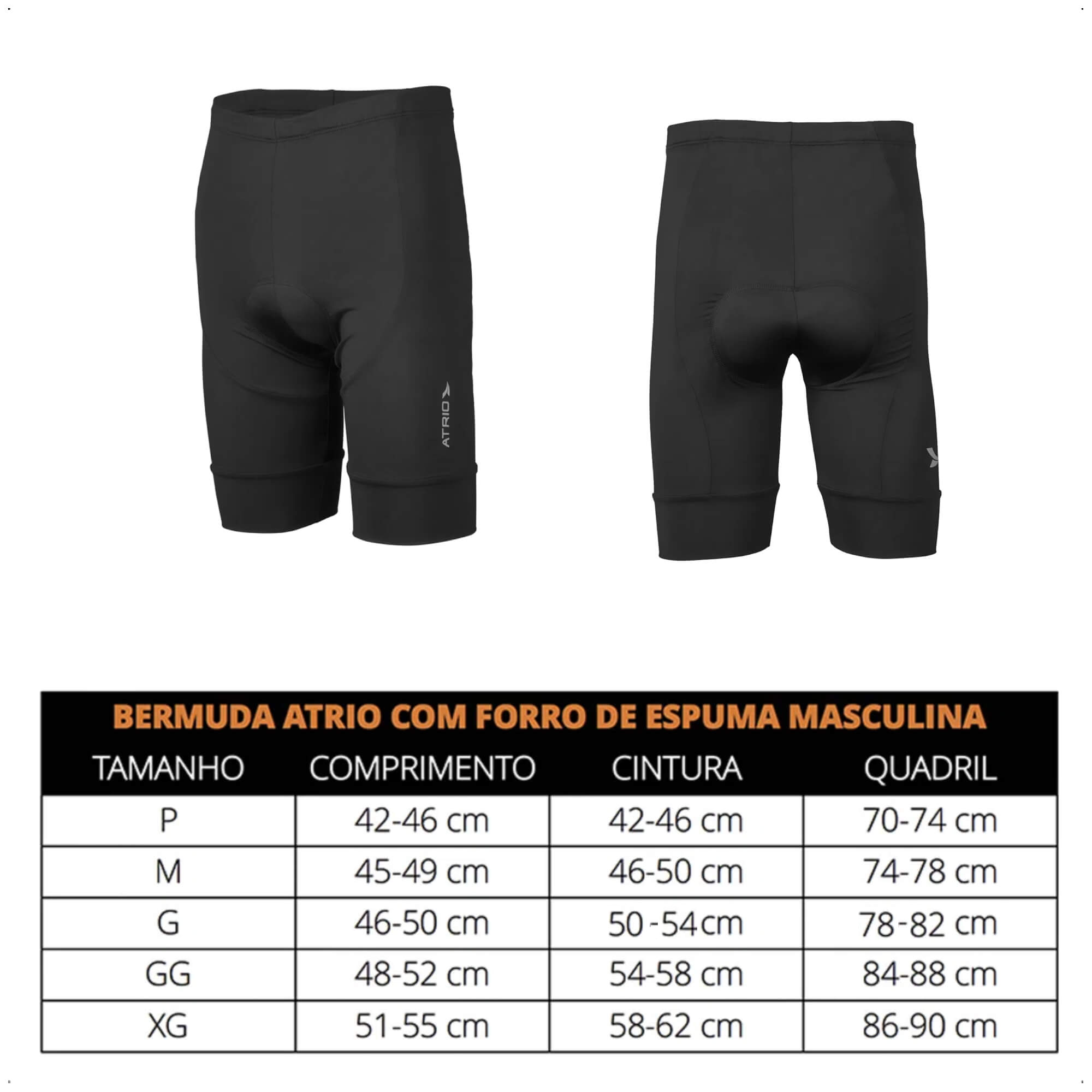 Bermuda Masculina Ciclismo Tamanho G Proteção UV30+ Confortável Corrida Academia - Atrio VB053