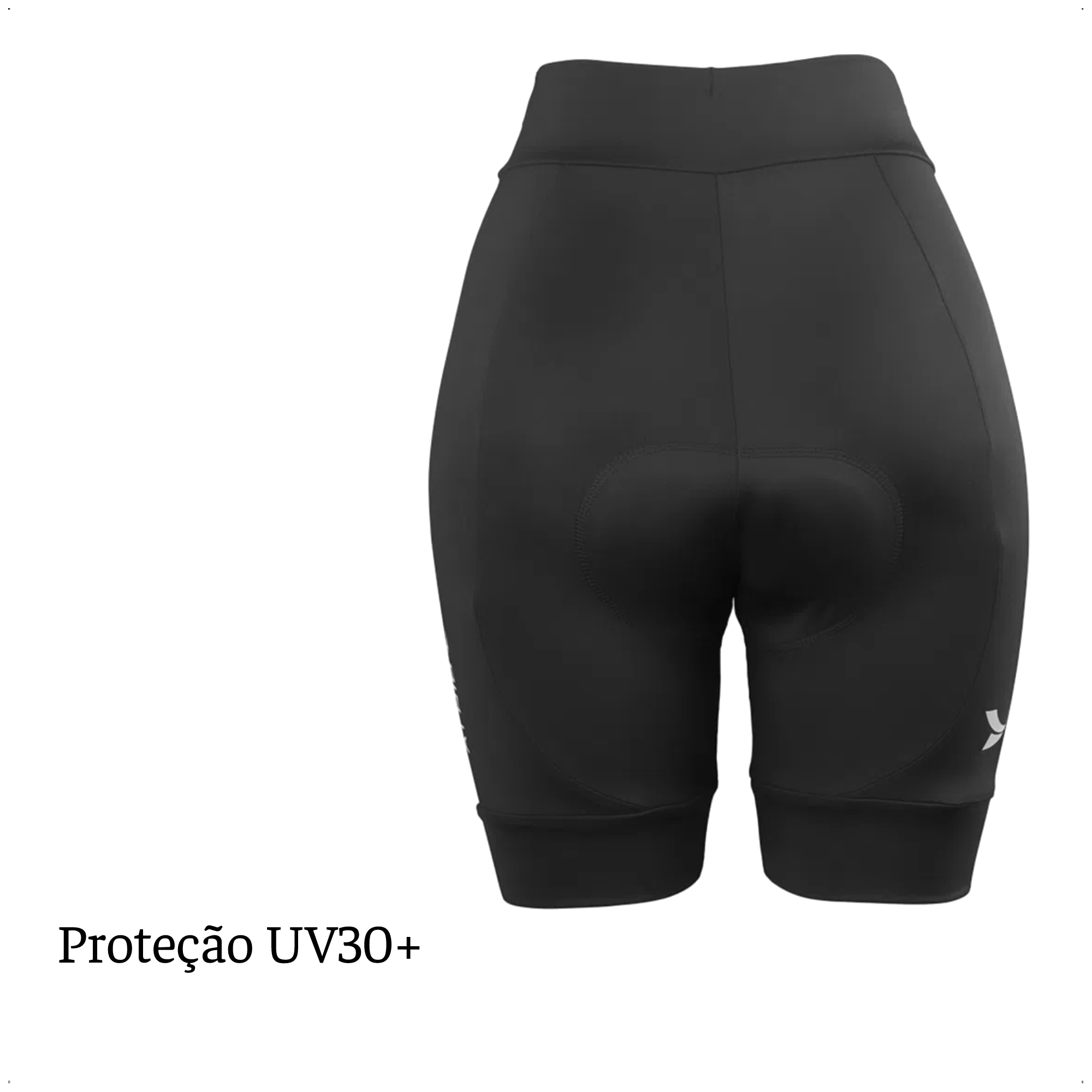 Bermuda de Ciclismo Feminina Forro de Espuma Tam. P Preto Proteção UV30+ Corrida Academia - VB057