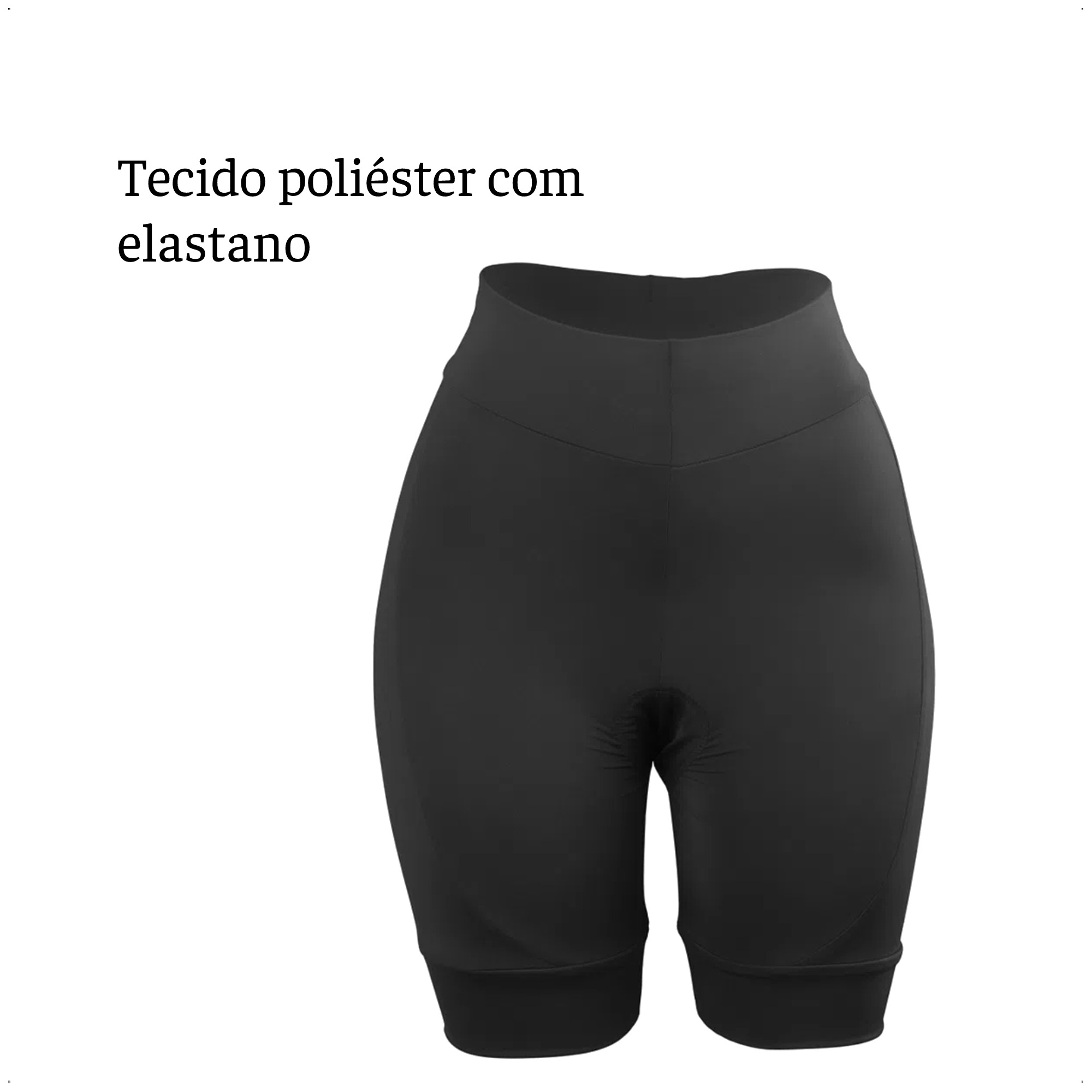 Bermuda de Ciclismo Feminina c/ Forro de Espuma Tamanho G Preto Proteção UV30+ Confortável-VB059