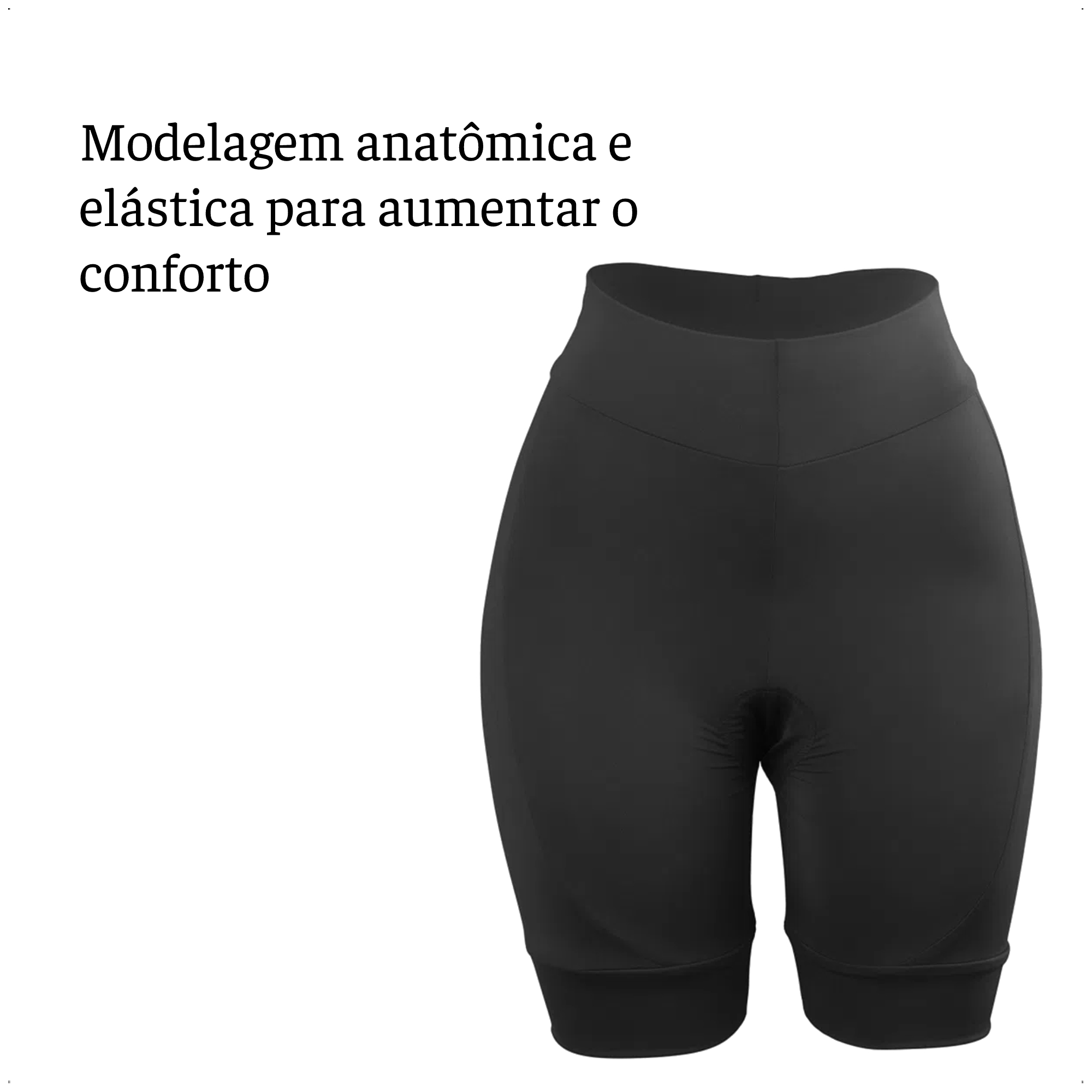 Bermuda de Ciclismo Feminina c/ Forro de Espuma Tamanho G Preto Proteção UV30+ Confortável-VB059