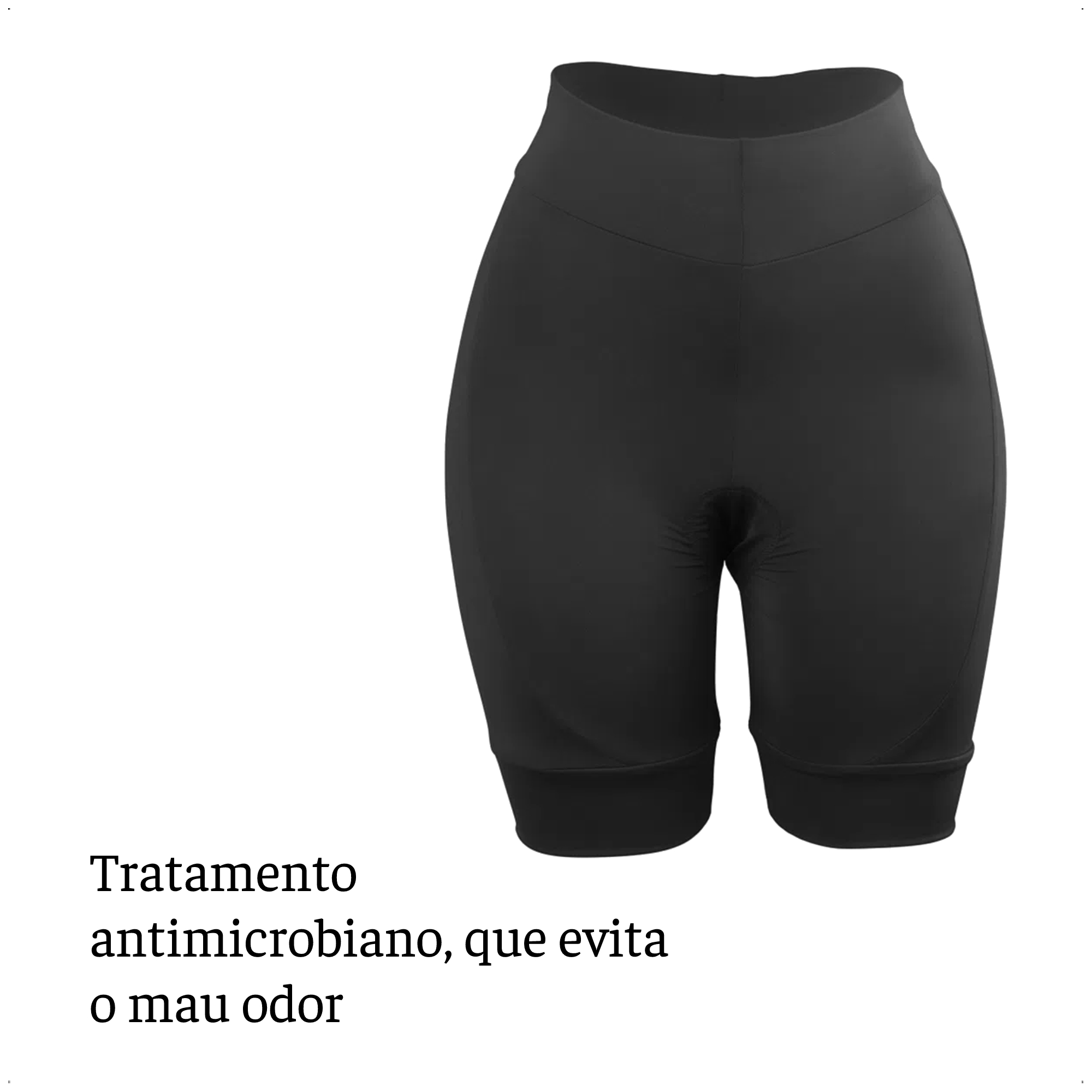 Bermuda de Ciclismo Feminina c/ Forro de Espuma Tamanho G Preto Proteção UV30+ Confortável-VB059