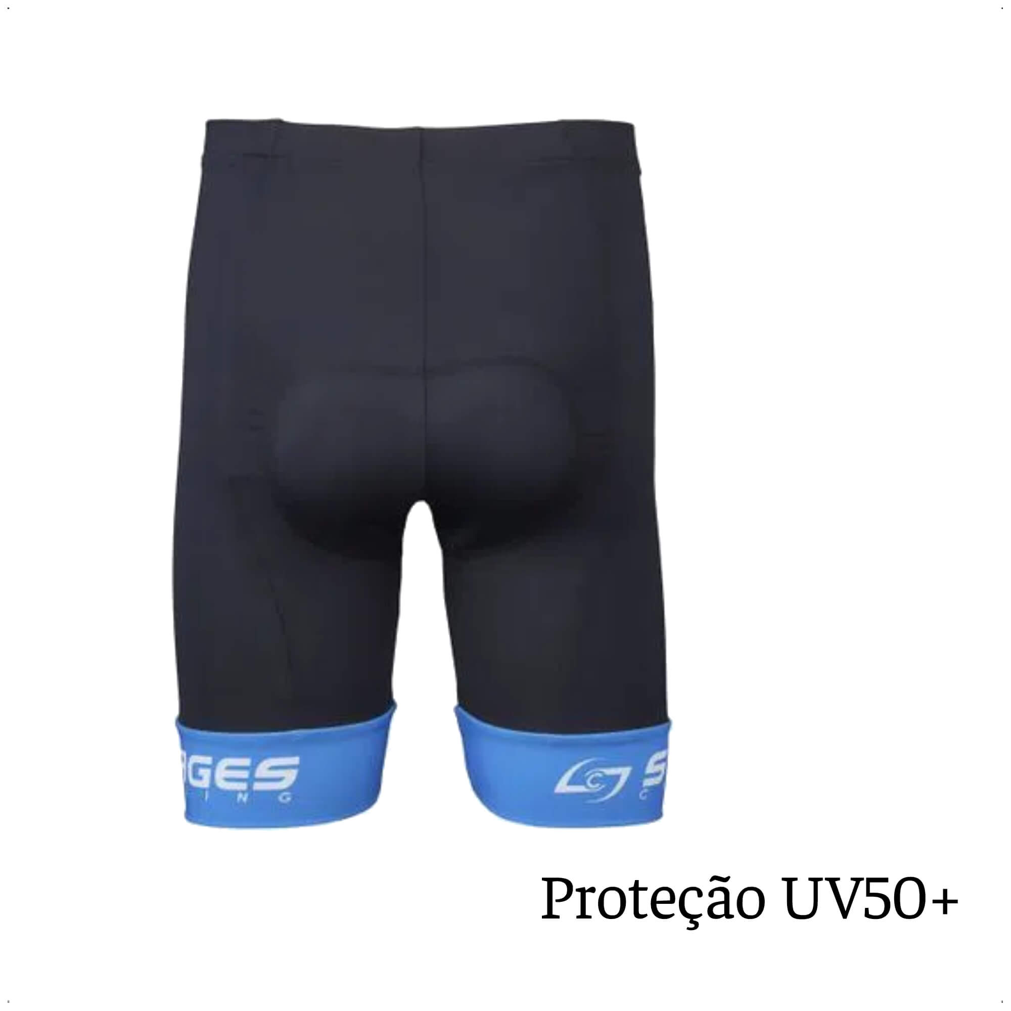 Bermuda de Ciclismo Stages Masculina Tam. M Preto Forro Bidensidade Proteção UV50+ Atrio - VB062