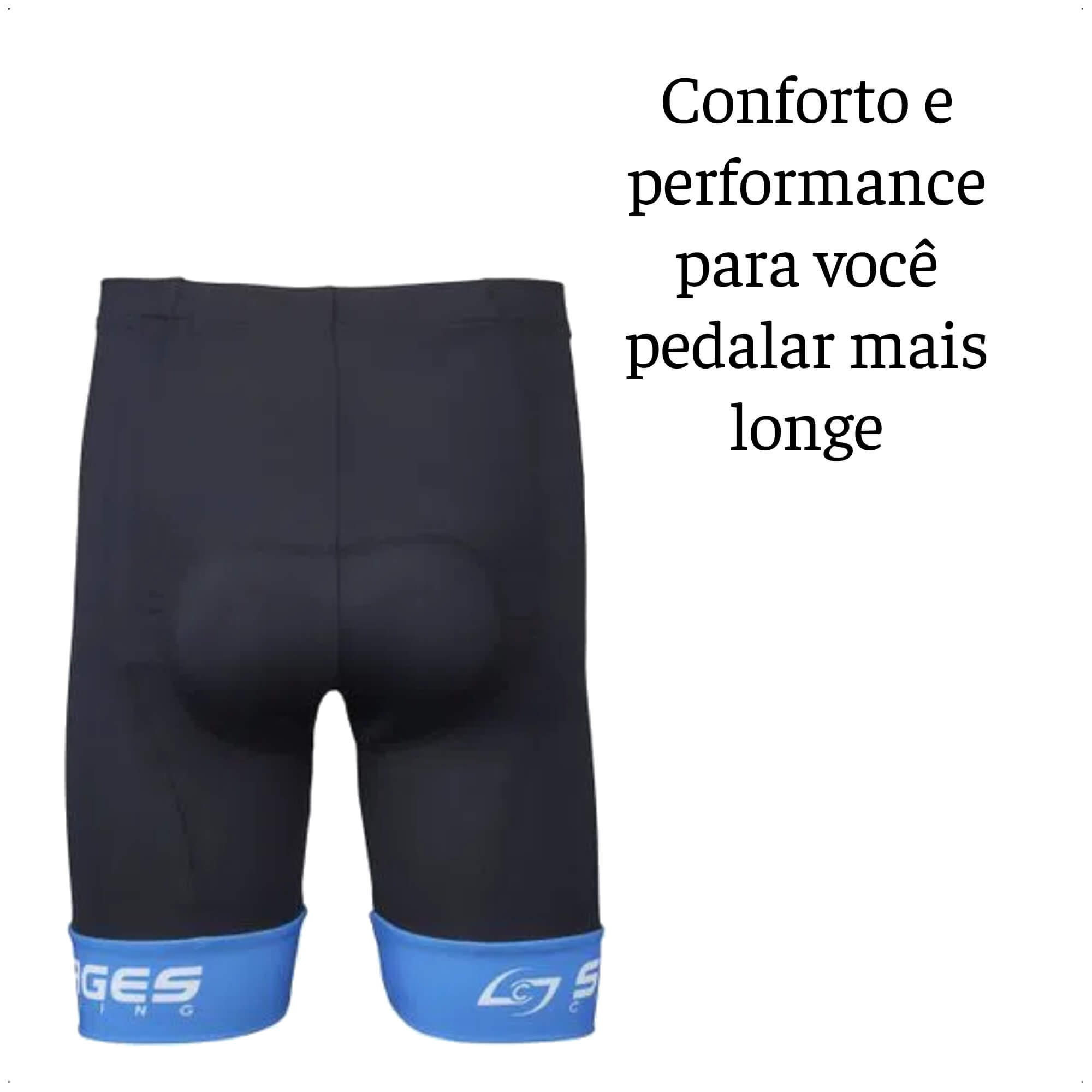 Bermuda de Ciclismo Stages Masculina Tam. M Preto Forro Bidensidade Proteção UV50+ Atrio - VB062