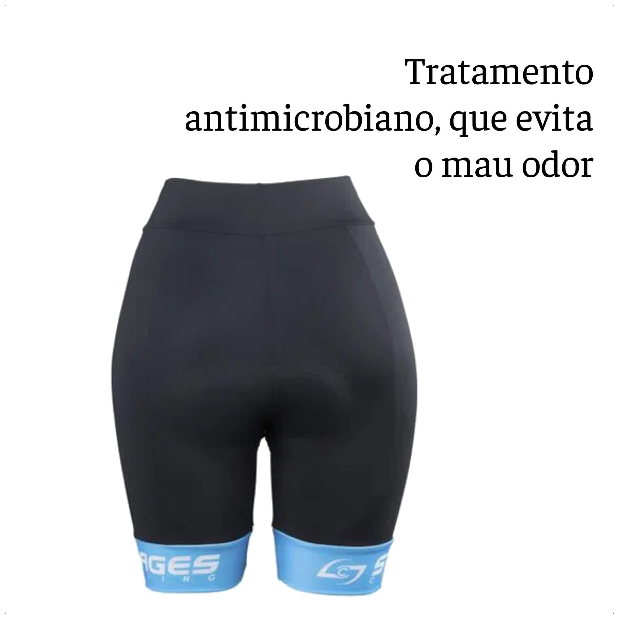 Bermuda de Ciclismo Stages Feminino Tam. G Preto Forro Bidensidade Proteção UV50+ FE Atrio - VB069