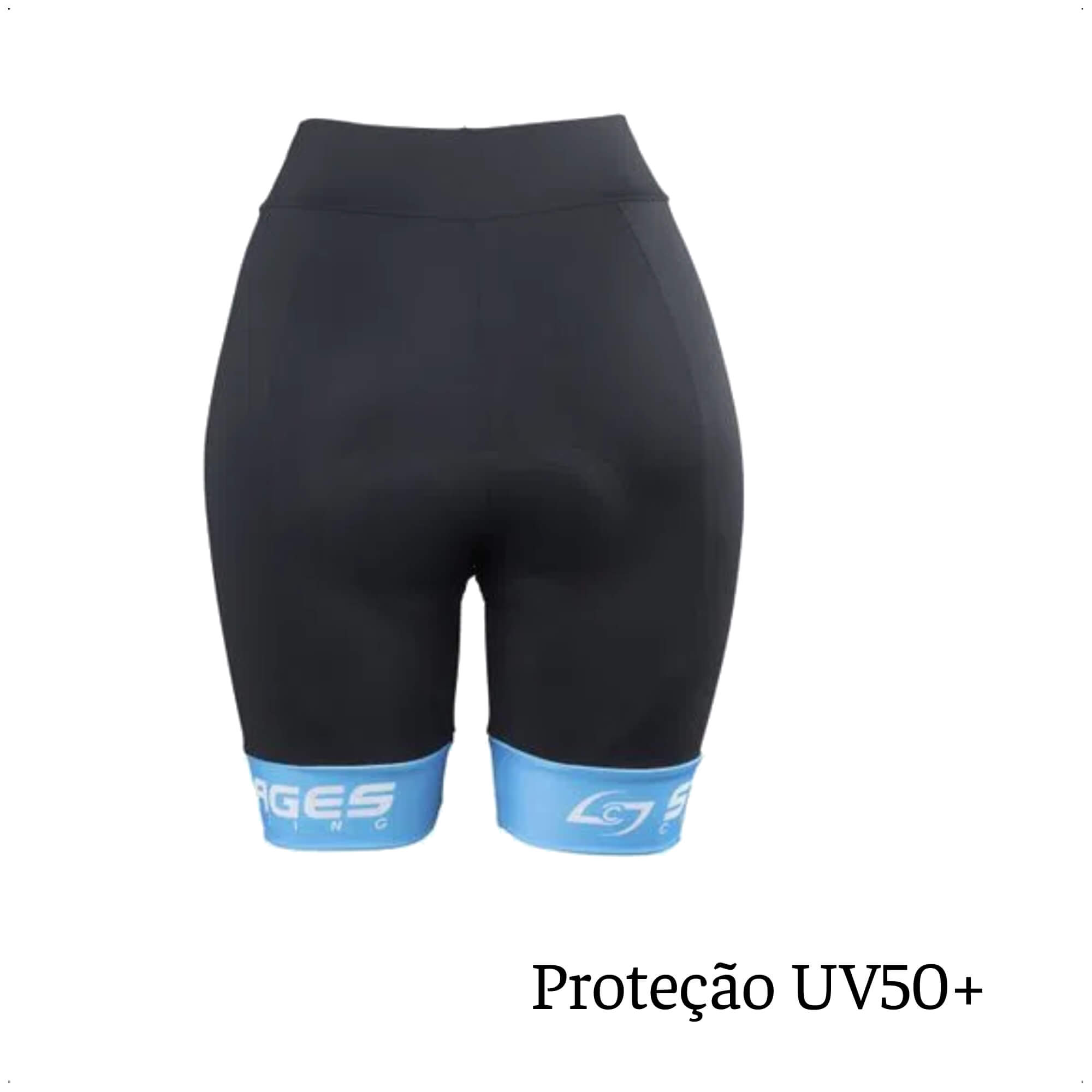 Bermuda de Ciclismo Stages Feminino Tam. G Preto Forro Bidensidade Proteção UV50+ FE Atrio - VB069