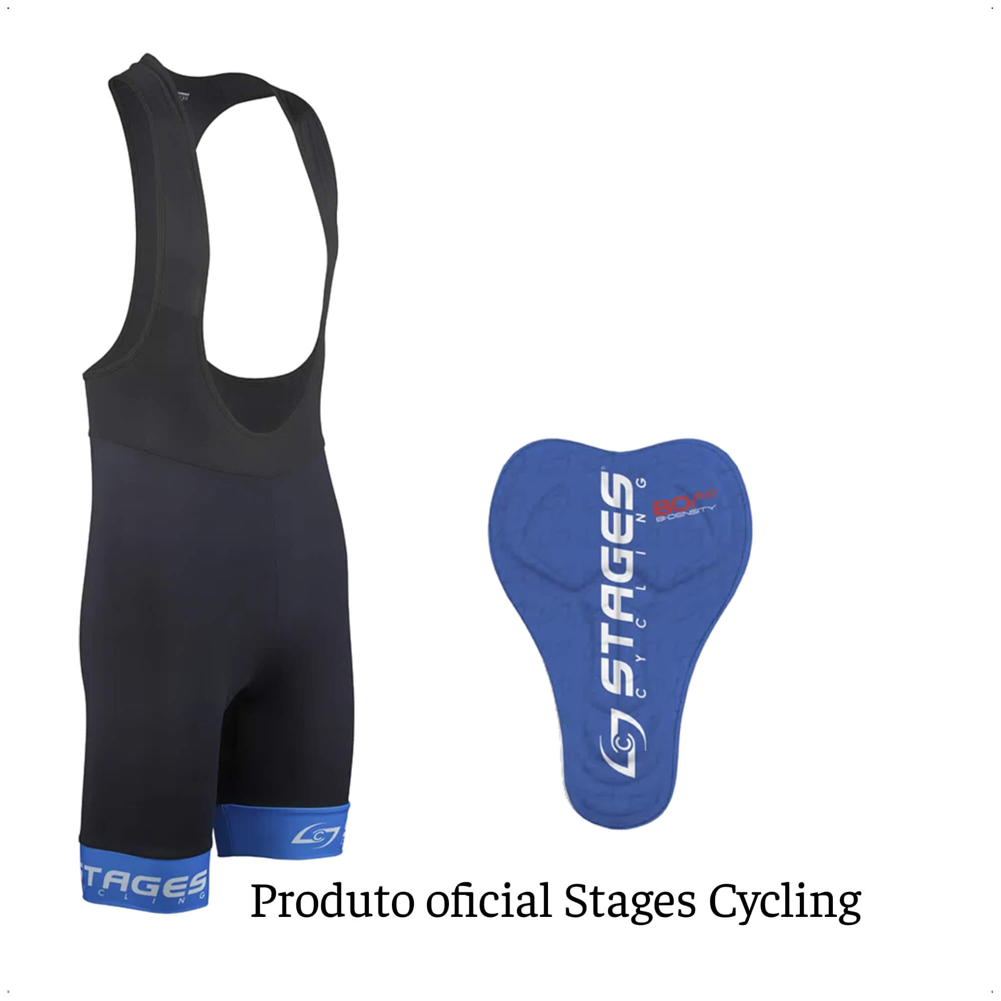 Bretelle de Ciclismo Stages Masculino Tam. M Preto Forro Bidensidade Proteção UV50+ Atrio - VB072