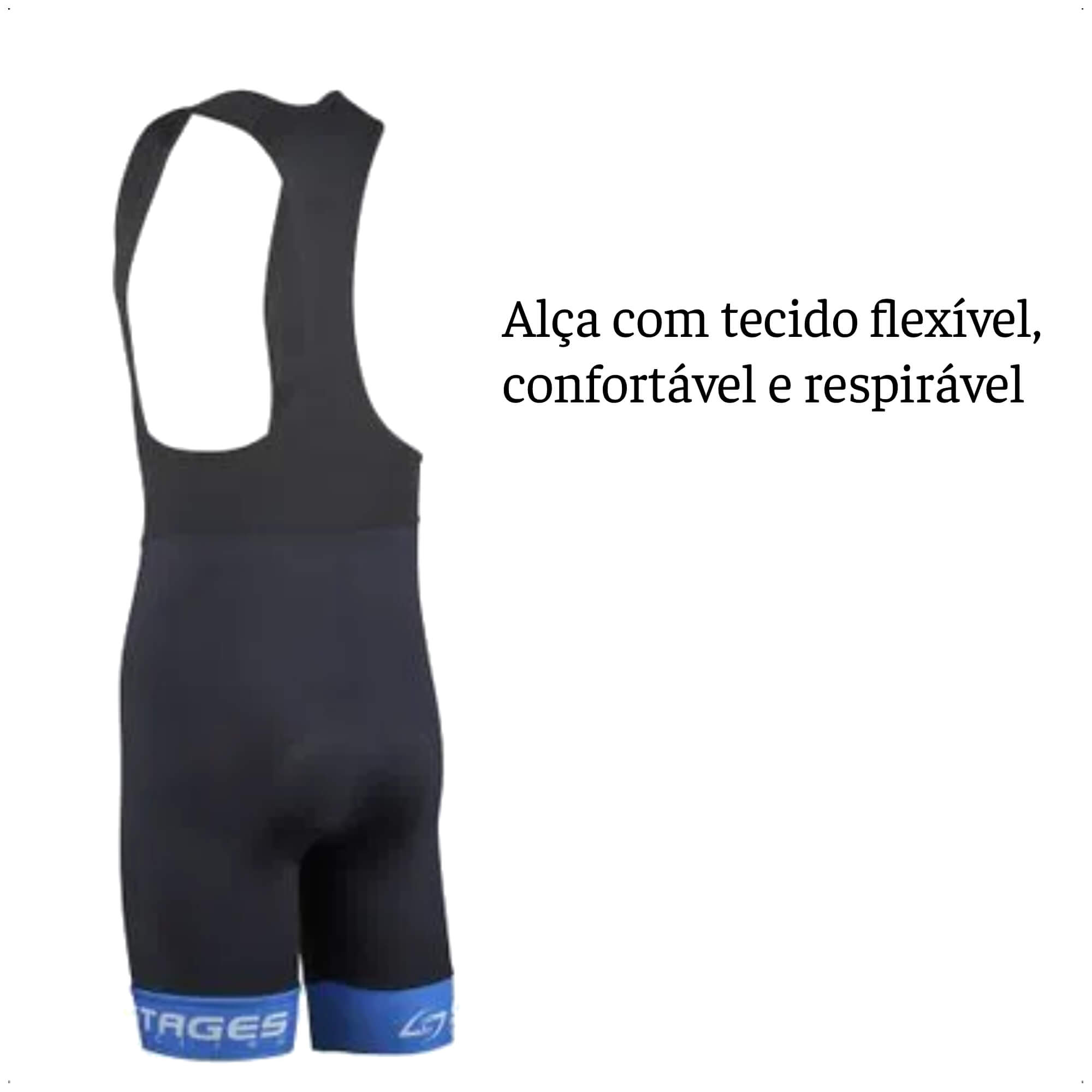 Bretelle de Ciclismo Stages Masculino Tam. M Preto Forro Bidensidade Proteção UV50+ Atrio - VB072