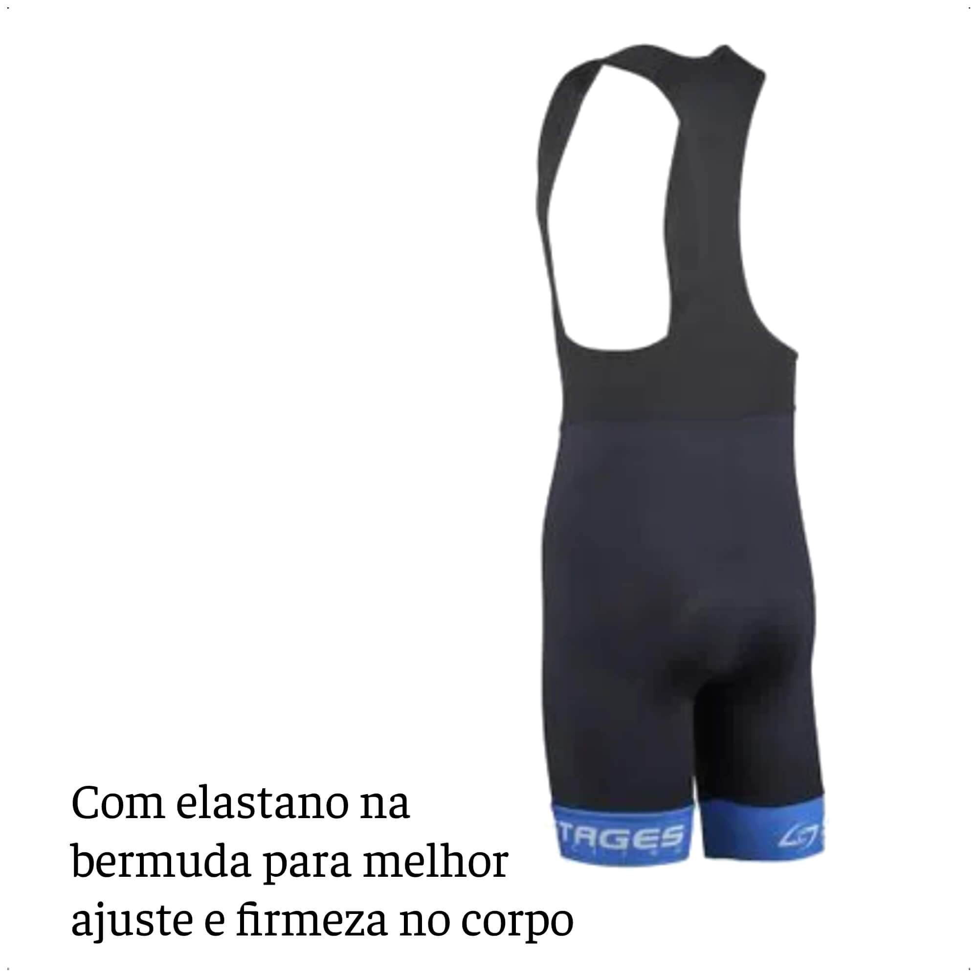 Bretelle de Ciclismo Stages Masculino Tam. M Preto Forro Bidensidade Proteção UV50+ Atrio - VB072