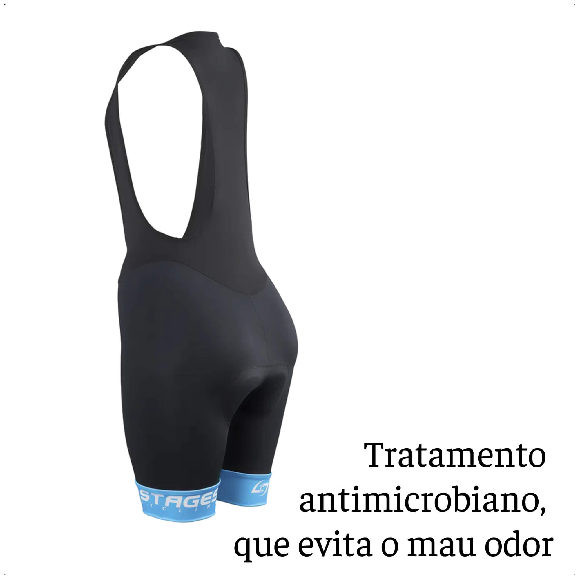 Bretelle de Ciclismo Stages Feminino Tam. M Preto Forro Bidensidade Proteção UV50+ Atrio - VB078