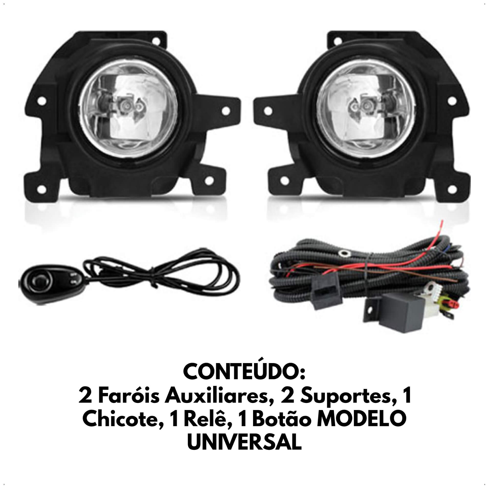 Kit de Farol Auxiliar Strada Working 2014 em diante Botão Modelo Universal Shocklight - SL-091410U