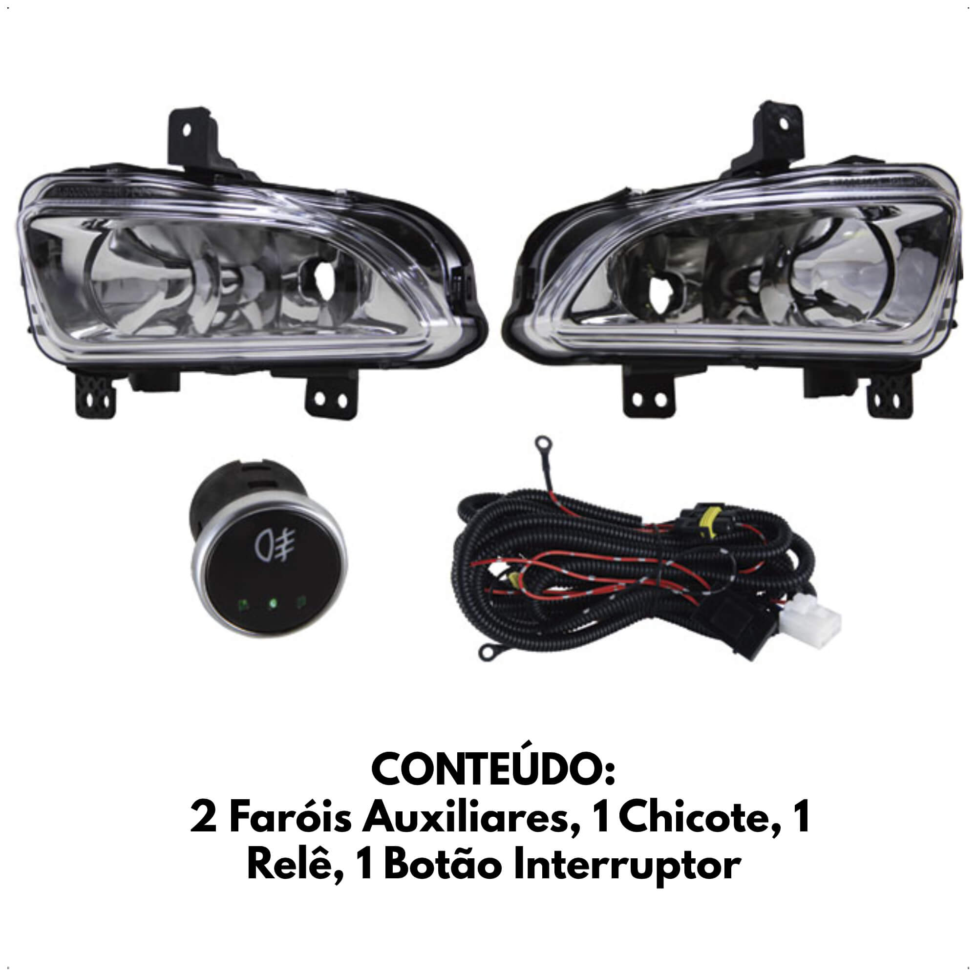 Kit de Farol Auxiliar Strada 2020 em diante Botão Modelo Universal Shocklight - SL-091810U