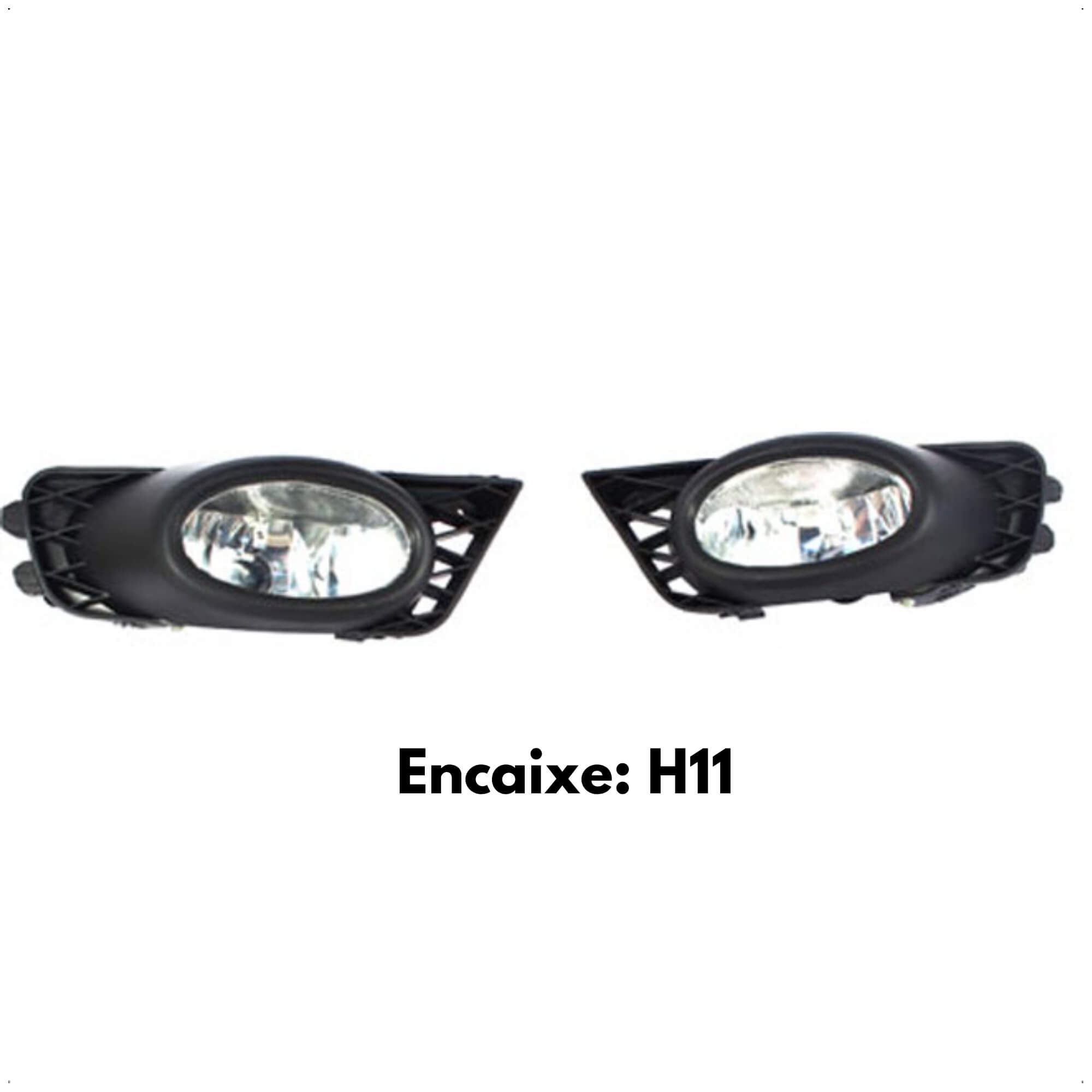Kit Farol Auxiliar New Civic 2009 2010 2011 Botão Modelo Compatível Shocklight - SL-110210 I