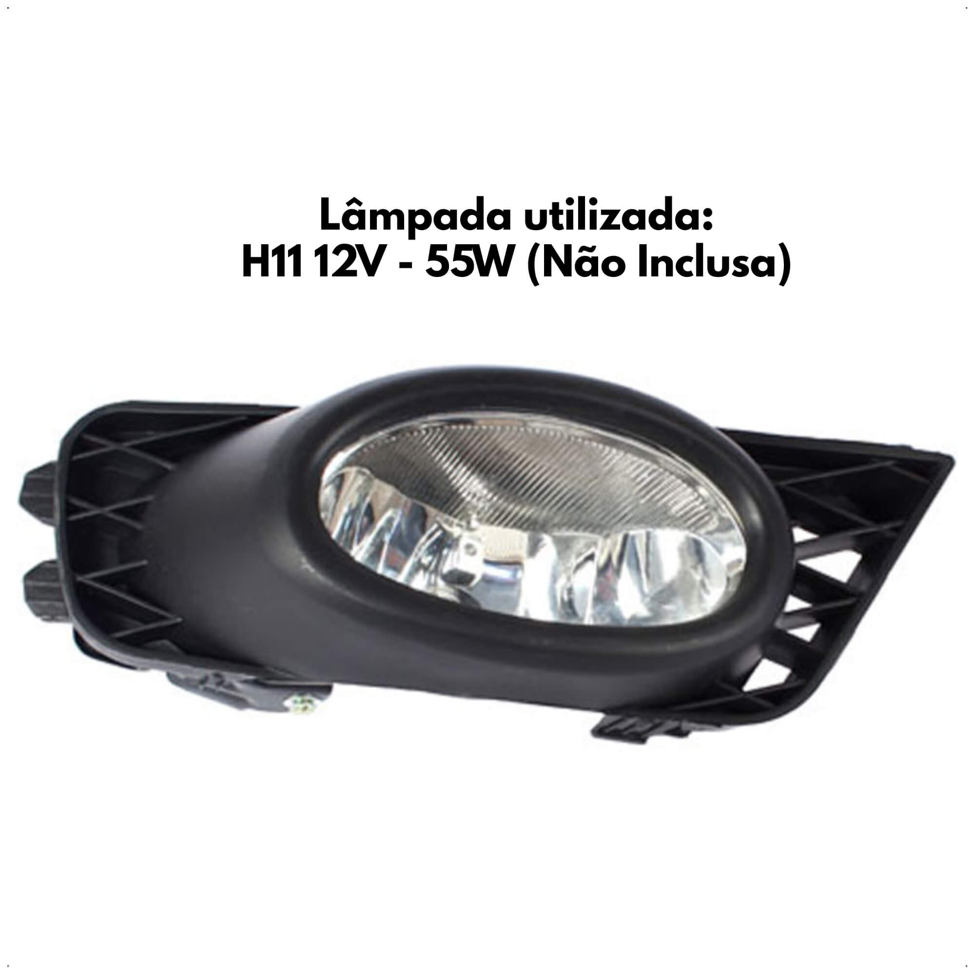 Kit Farol Auxiliar New Civic 2009 2010 2011 Botão Modelo Compatível Shocklight - SL-110210 I