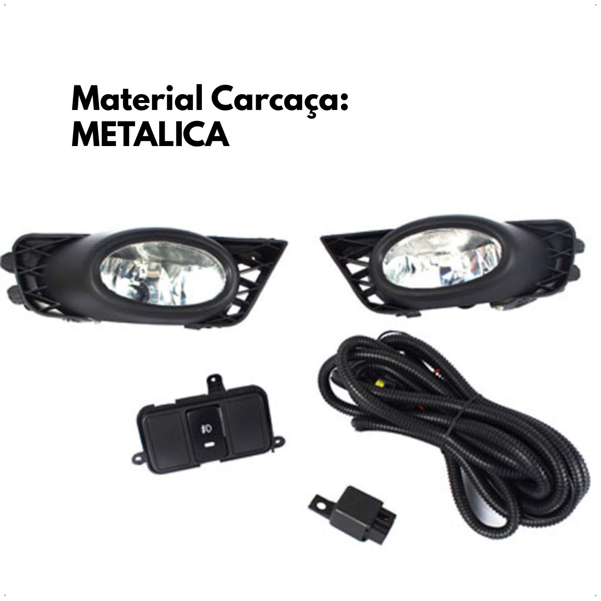 Kit Farol Auxiliar New Civic 2009 2010 2011 Botão Modelo Compatível Shocklight - SL-110210 I