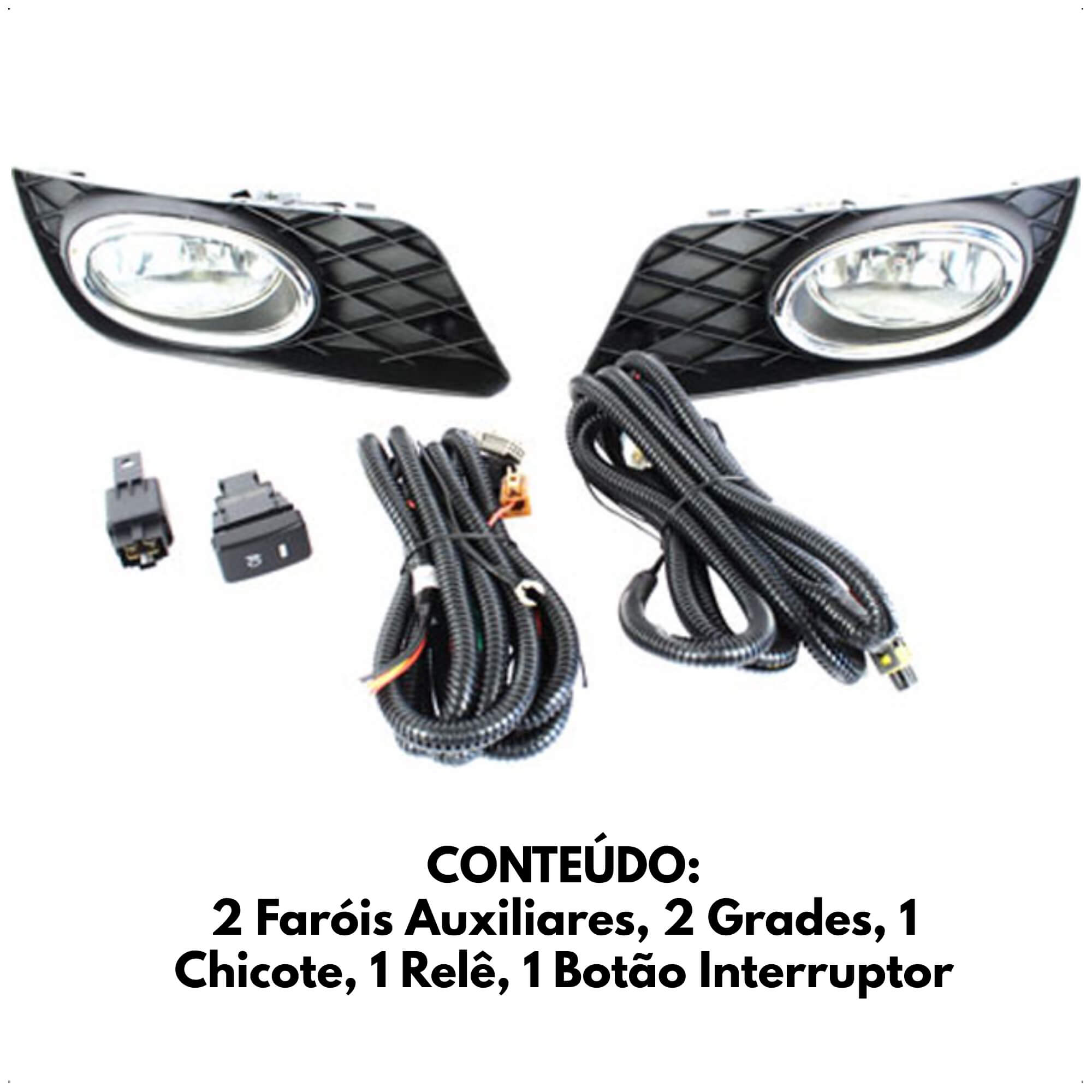 Kit Farol Milha Auxiliar New Civic 2012 2013 2014 Botão Modelo Compatível Shocklight - SL-110610 I