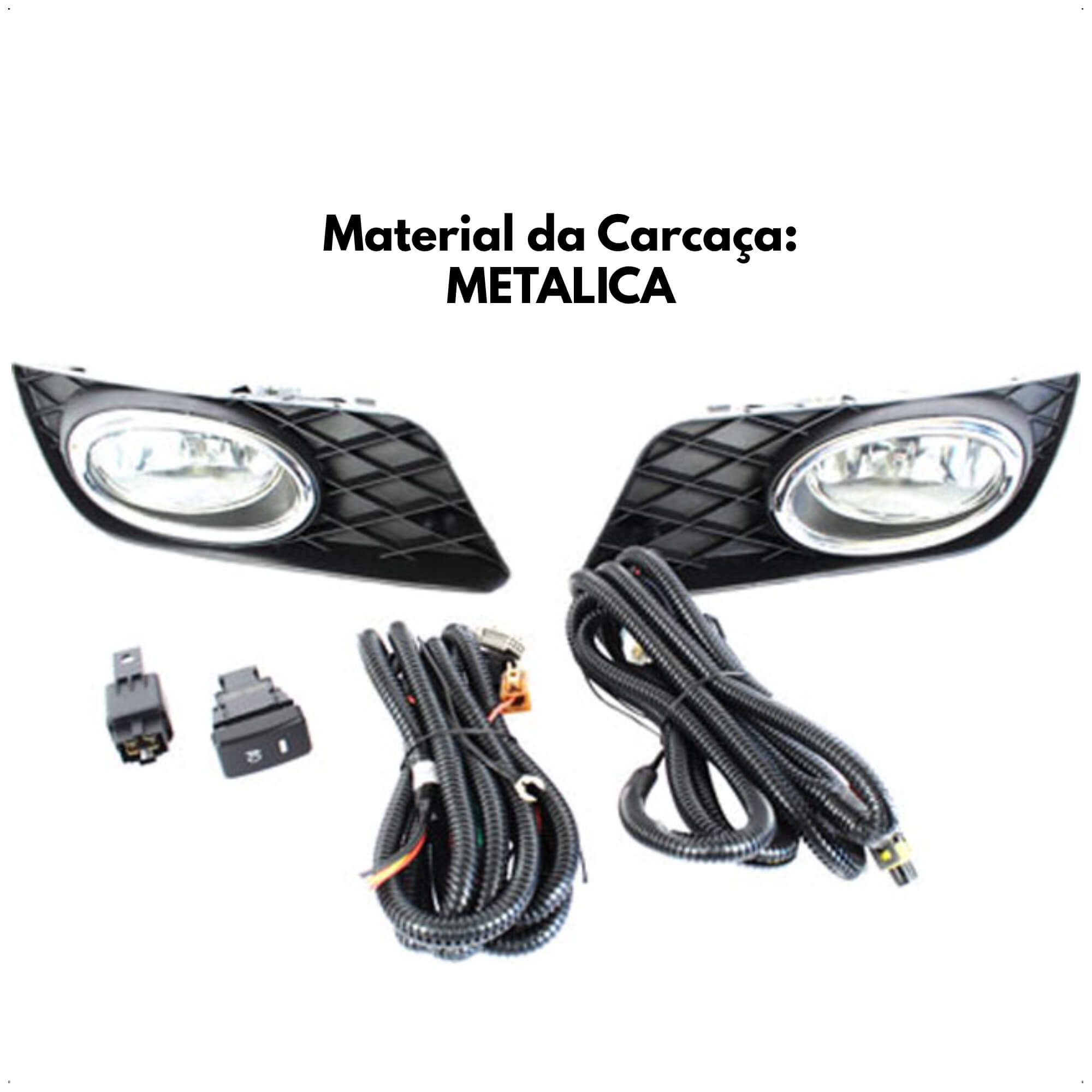 Kit Farol Milha Auxiliar New Civic 2012 2013 2014 Botão Modelo Compatível Shocklight - SL-110610 I