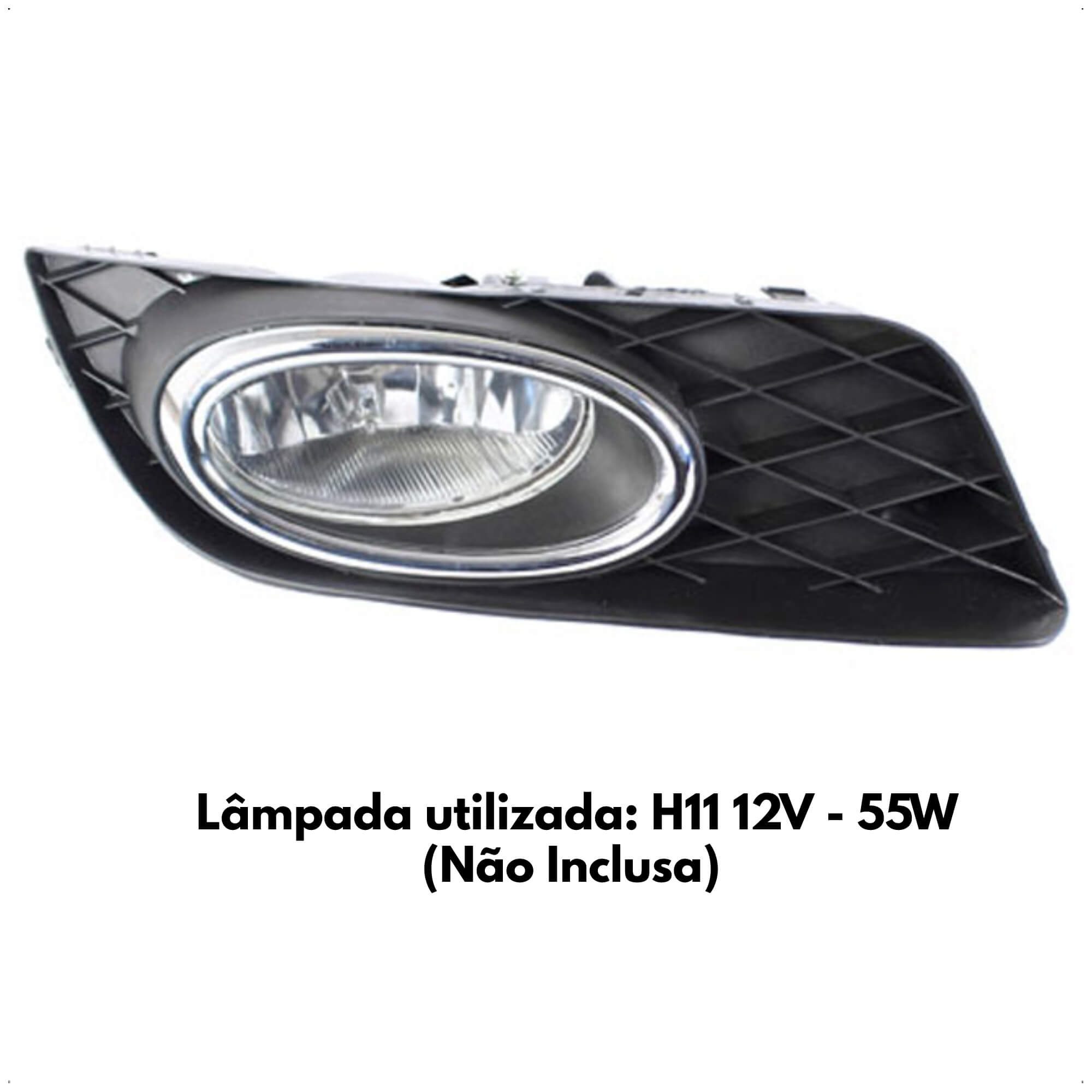 Kit Farol Milha Auxiliar New Civic 2012 2013 2014 Botão Modelo Compatível Shocklight - SL-110610 I