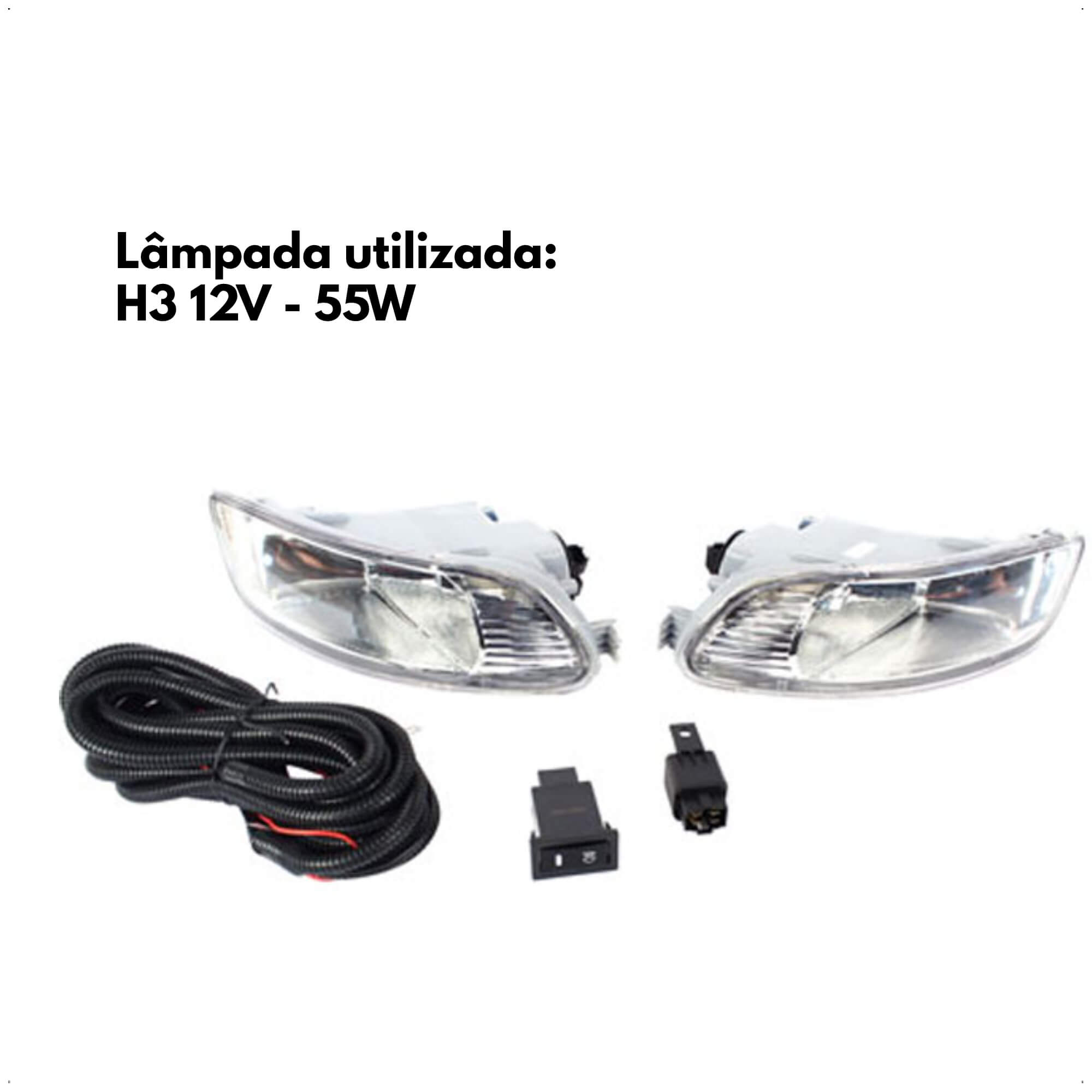 Kit de Farol Auxiliar Toyota Corolla 2005/2008/Fielder 2008/2009 H3 12V-55W Shocklight SL-250210 I