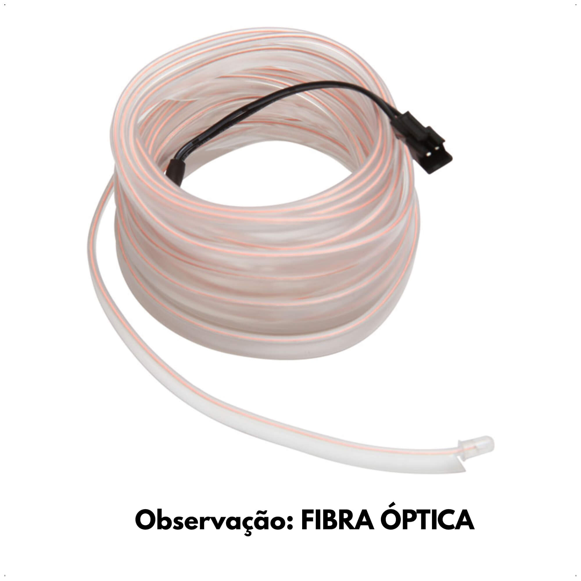 Fita Neon Branca Automotiva 1M Fibra Óptica Iluminação Automotivo Moderno Shocklight SL-FTBC-1