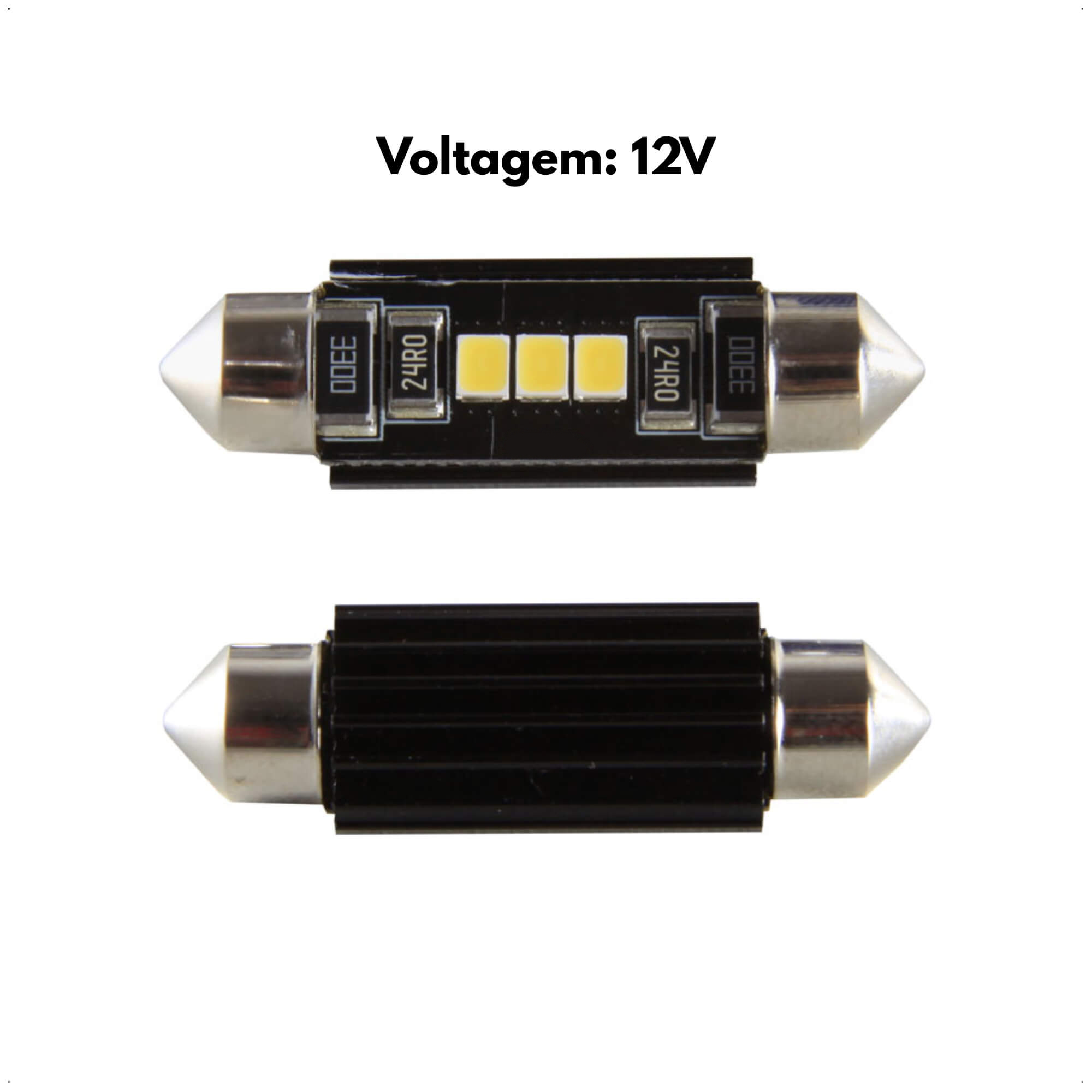 Lâmpada Led Torpedo 3 SMD-2835 36MM 12V 400 Lumens IP65 Alumínio Shocklight - SLL-1236