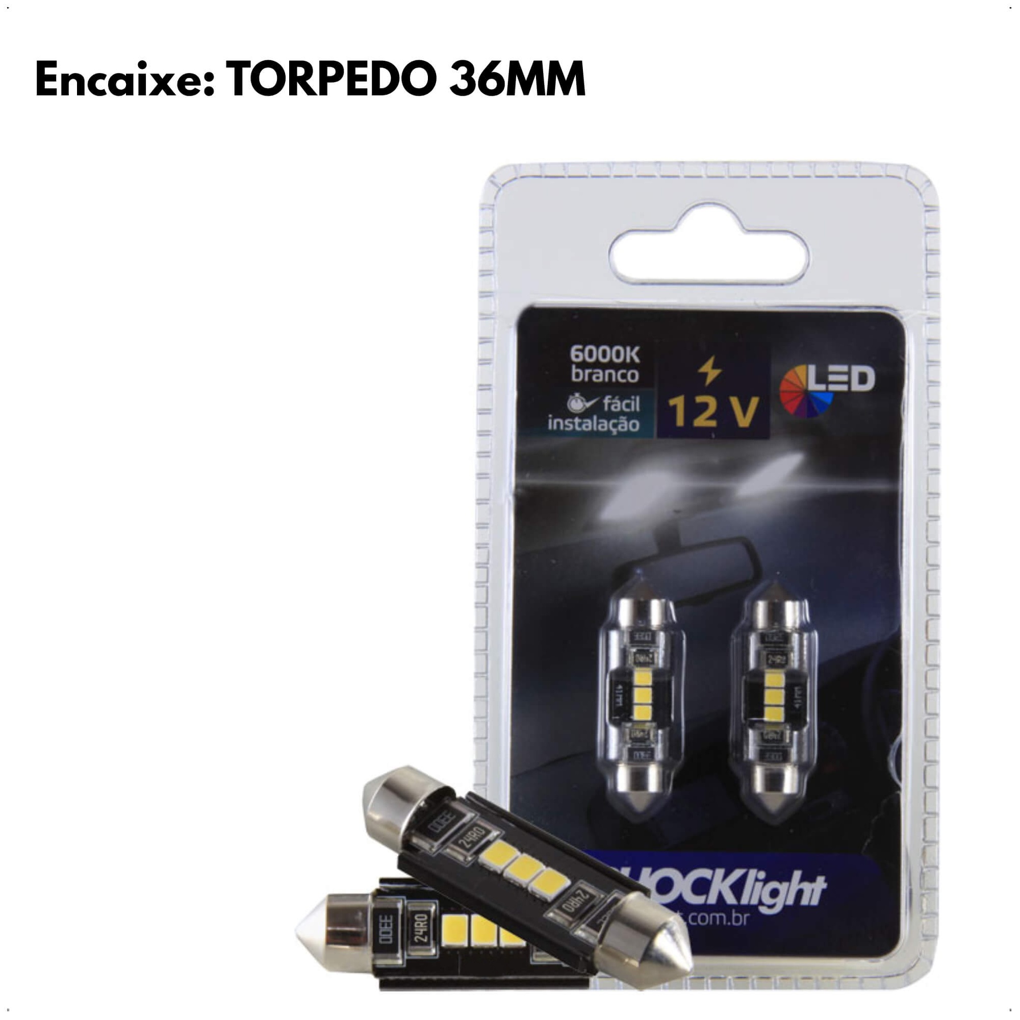 Lâmpada Led Torpedo 3 SMD-2835 36MM 12V 400 Lumens IP65 Alumínio Shocklight - SLL-1236